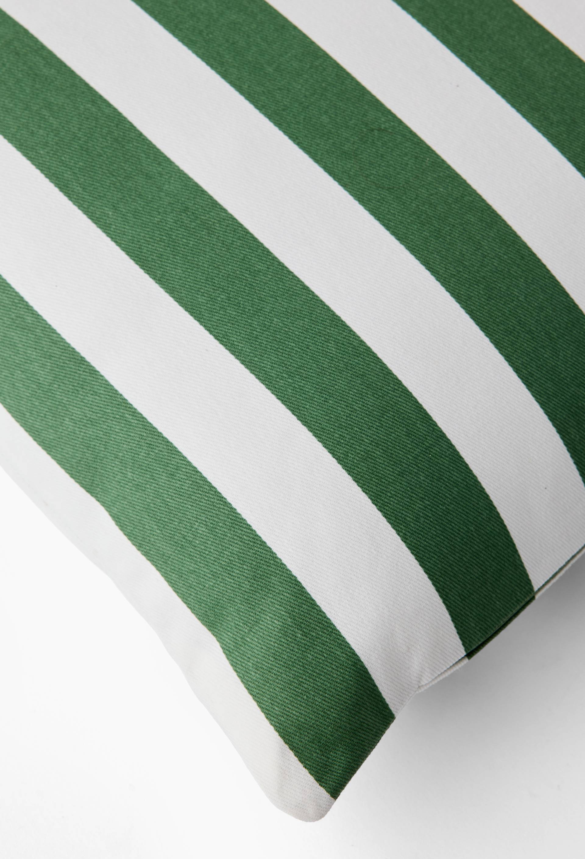 Coussin d'ext&eacute;rieur rayures, d&eacute;perlant 45x45cm, coton, Vert, large image number 1.0