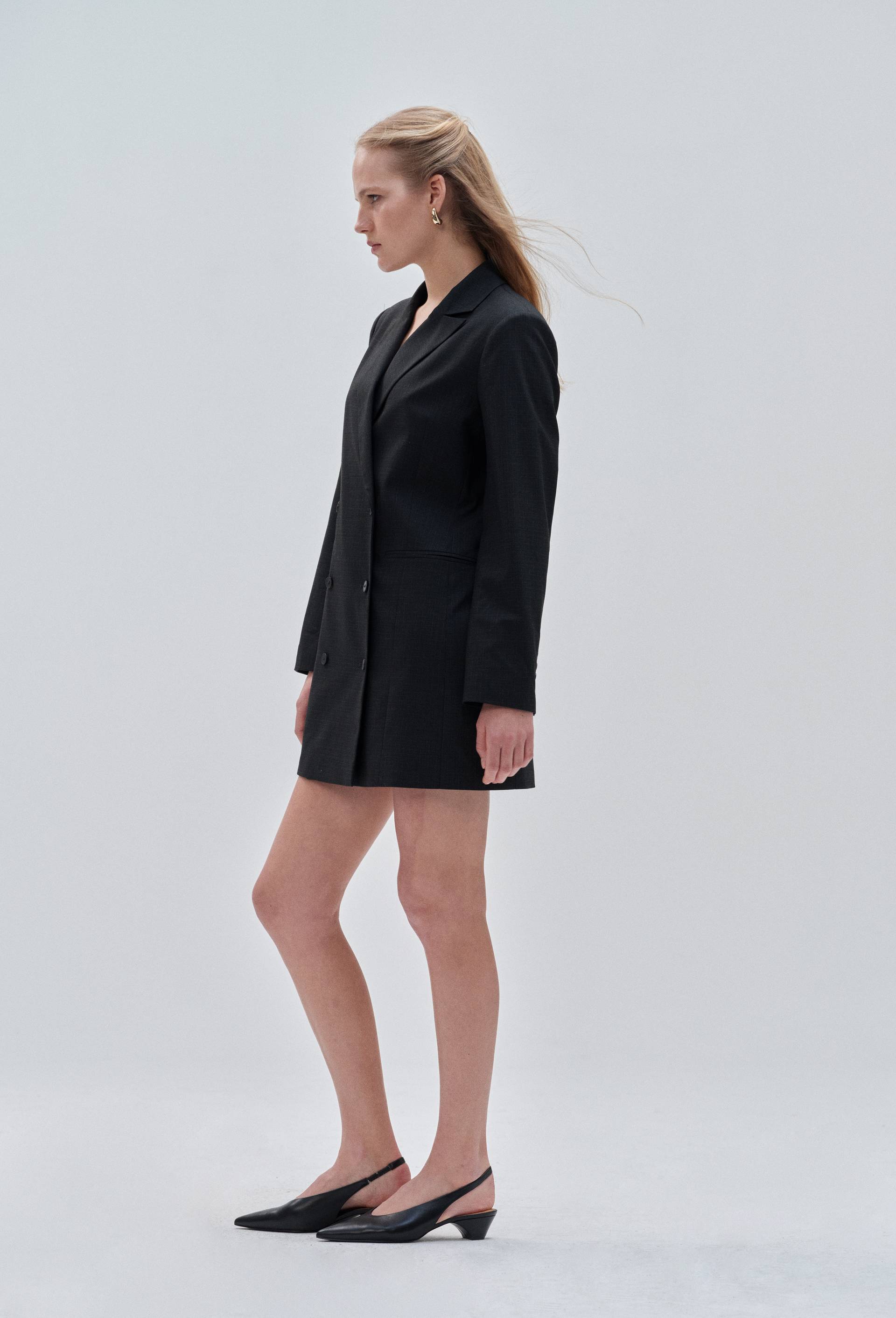 Robe tailleur unie, Noir, large image number 1
