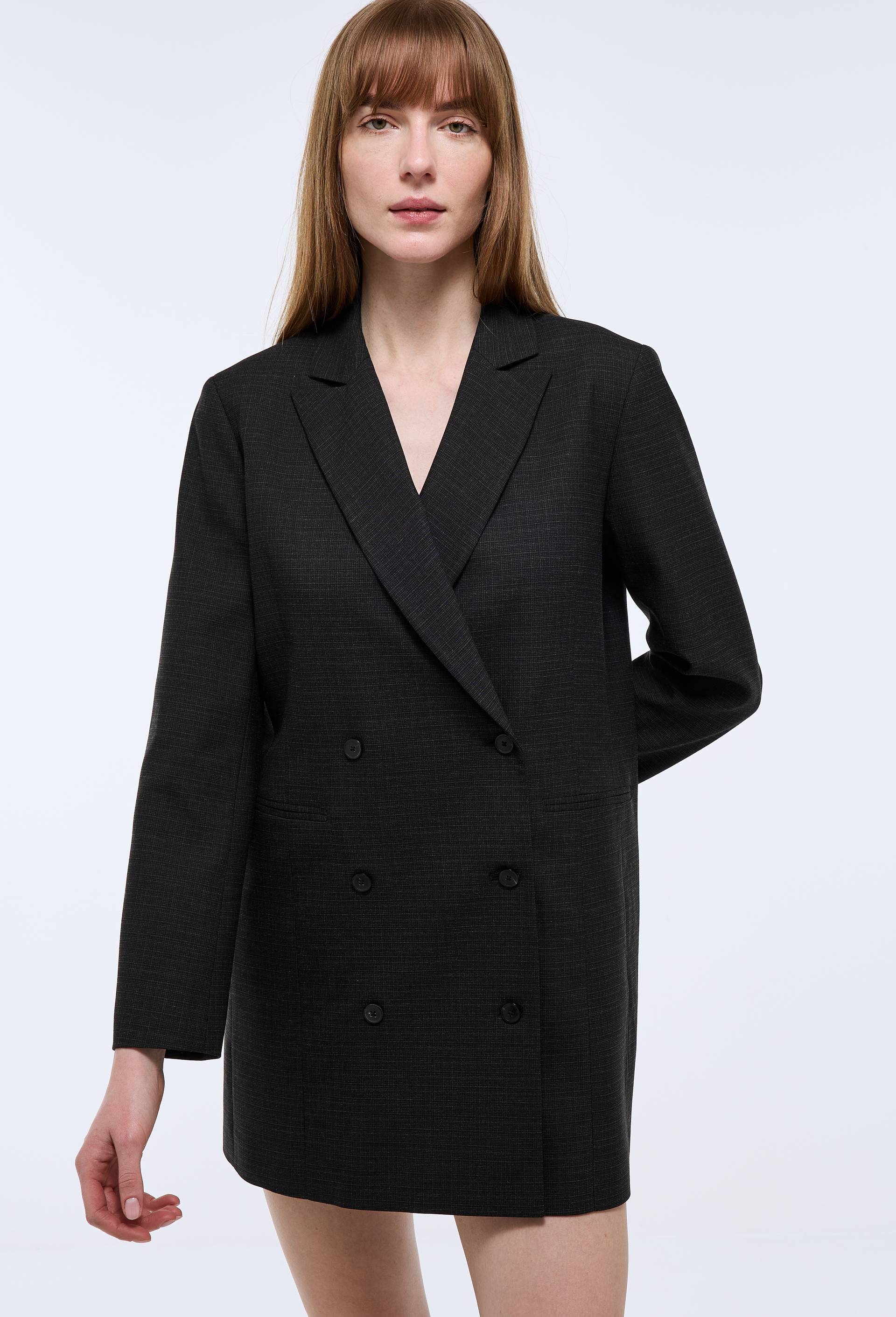 Robe tailleur unie, Noir, large image number 2