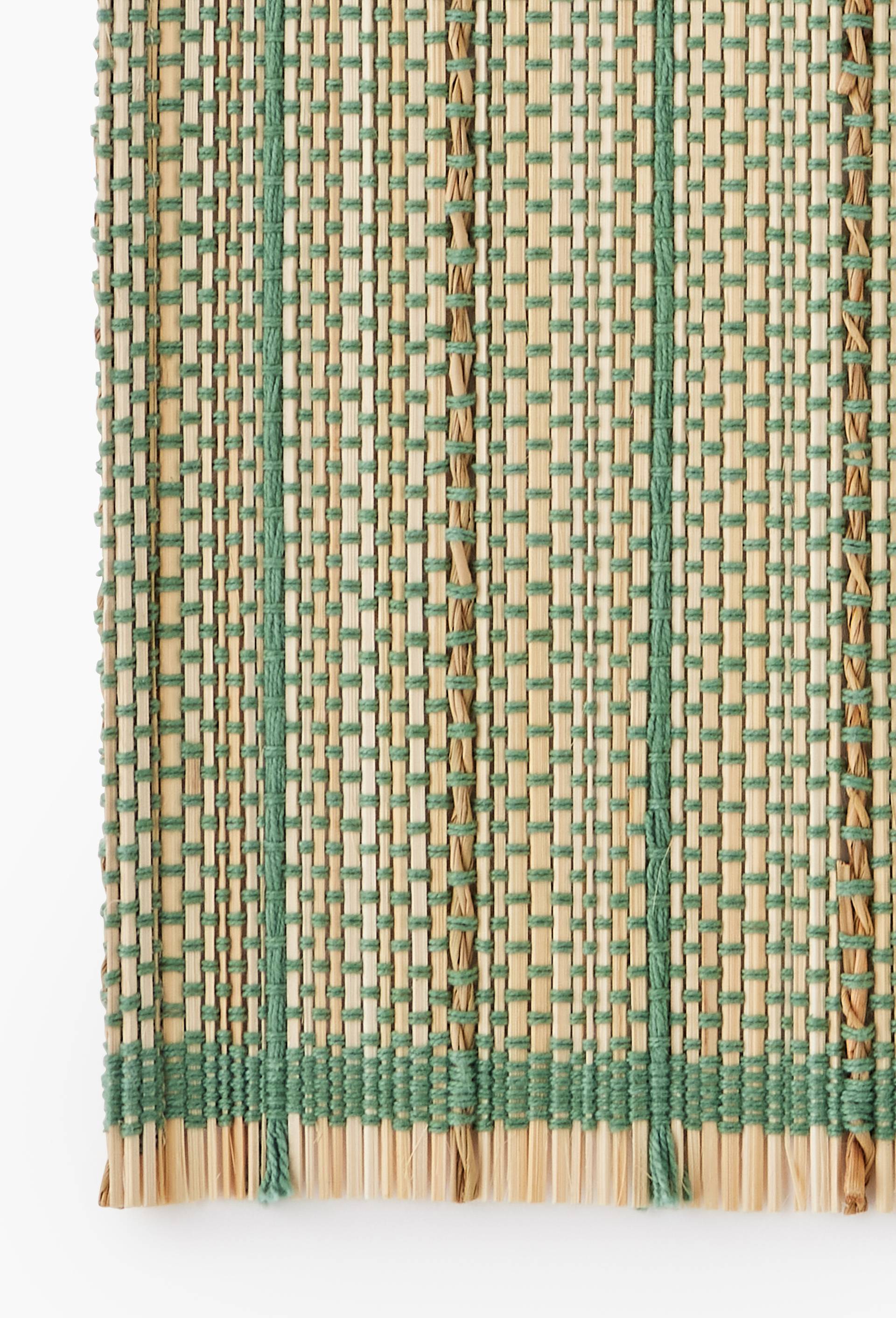 Set de table bambou ray&eacute;, 33x44 cm, Vert, large image number 1