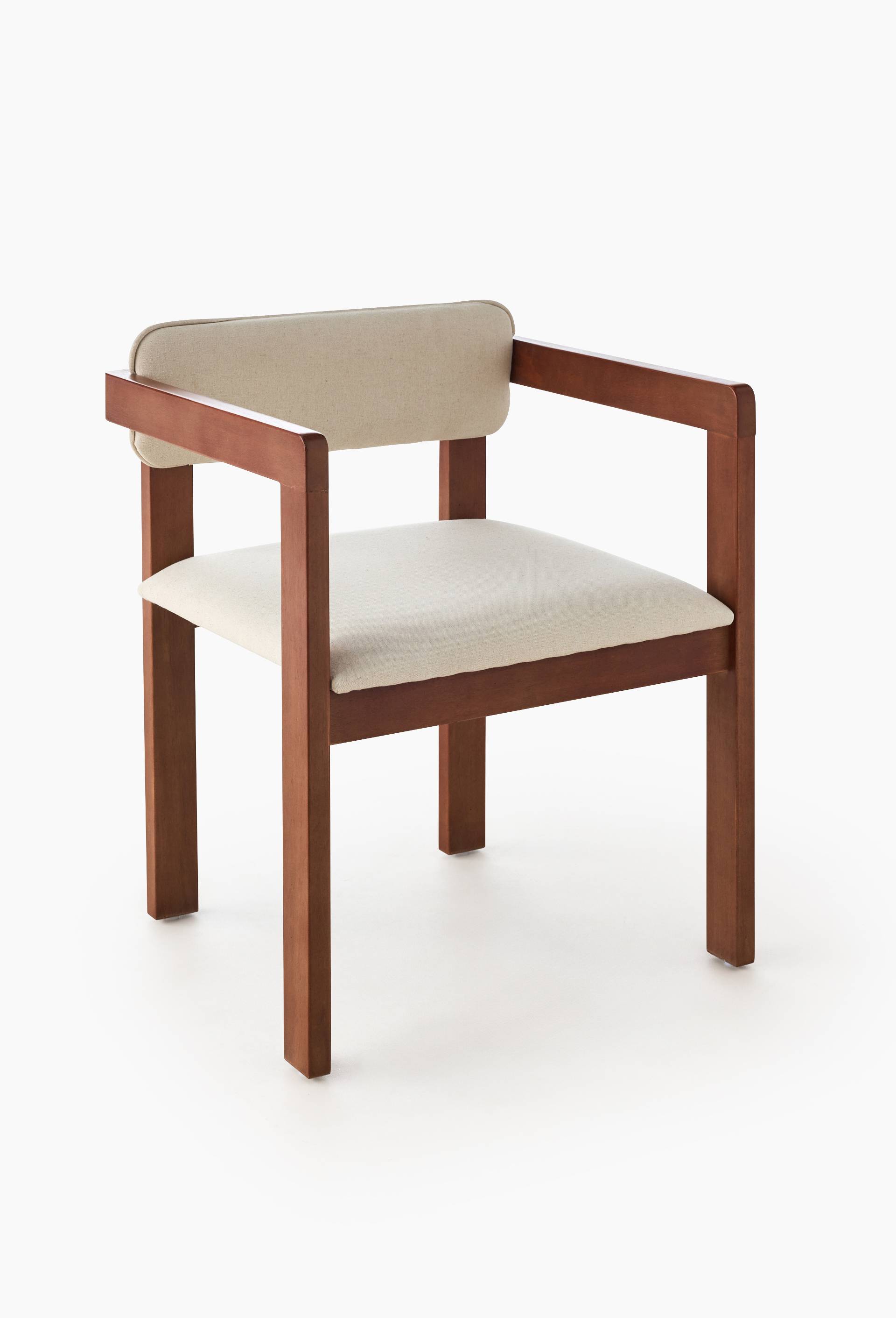 Fauteuil, 56xH76cm, en bois d'h&eacute;v&eacute;a, Brun, large image number 1.0