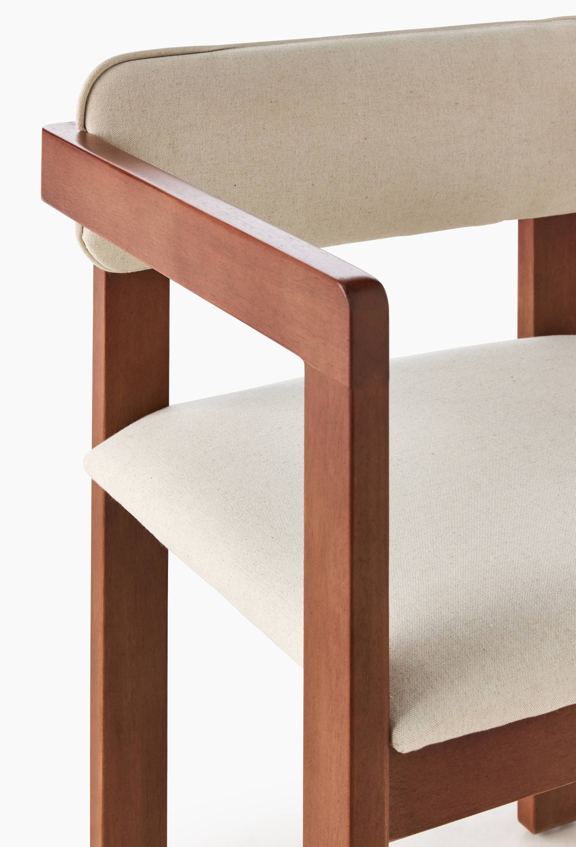 Fauteuil, 56xH76cm, en bois d'h&eacute;v&eacute;a, Brun, large image number 2.0