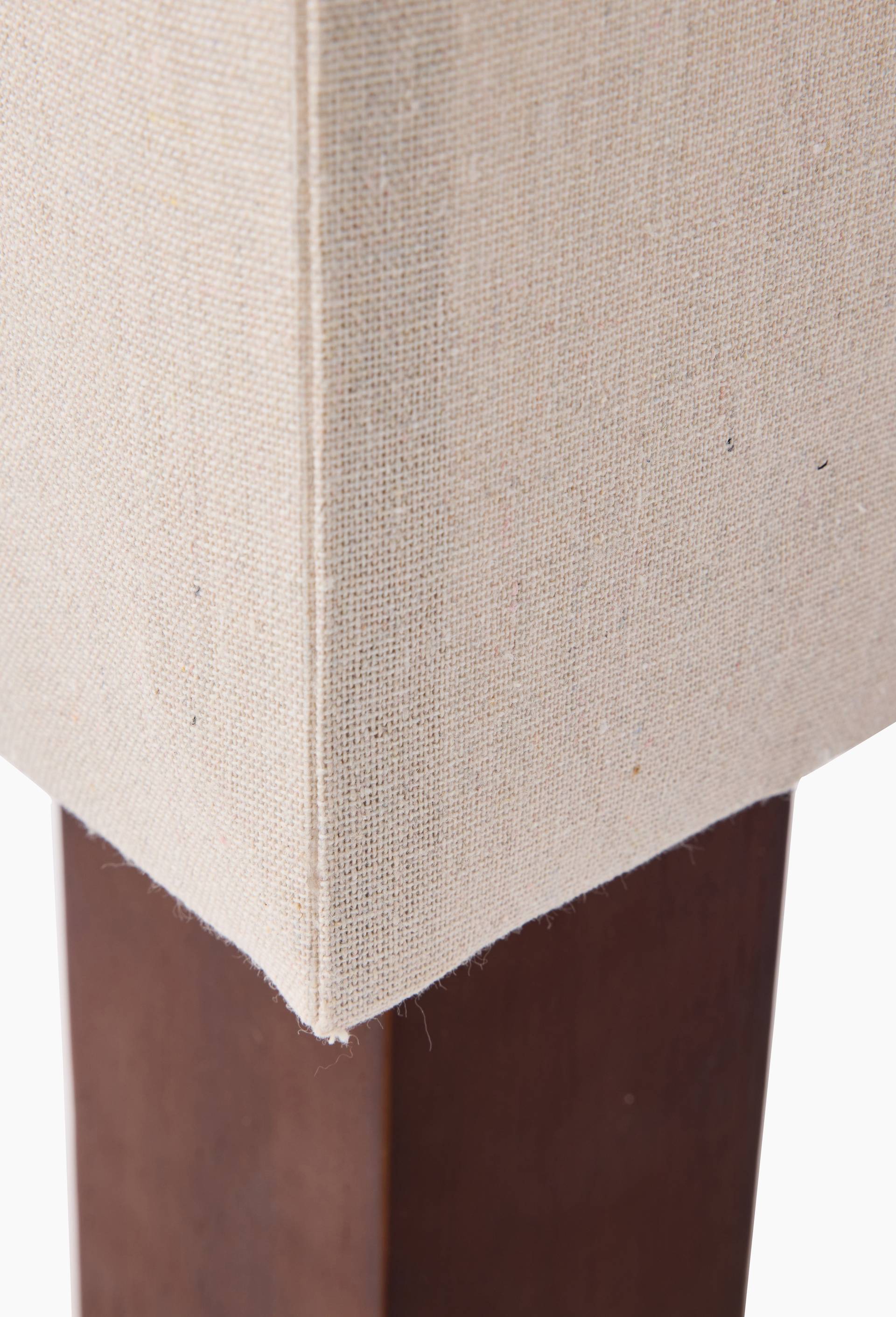 Lampe de chevet, 13xH36cm, en bois et lin, Brun, large image number 2.0