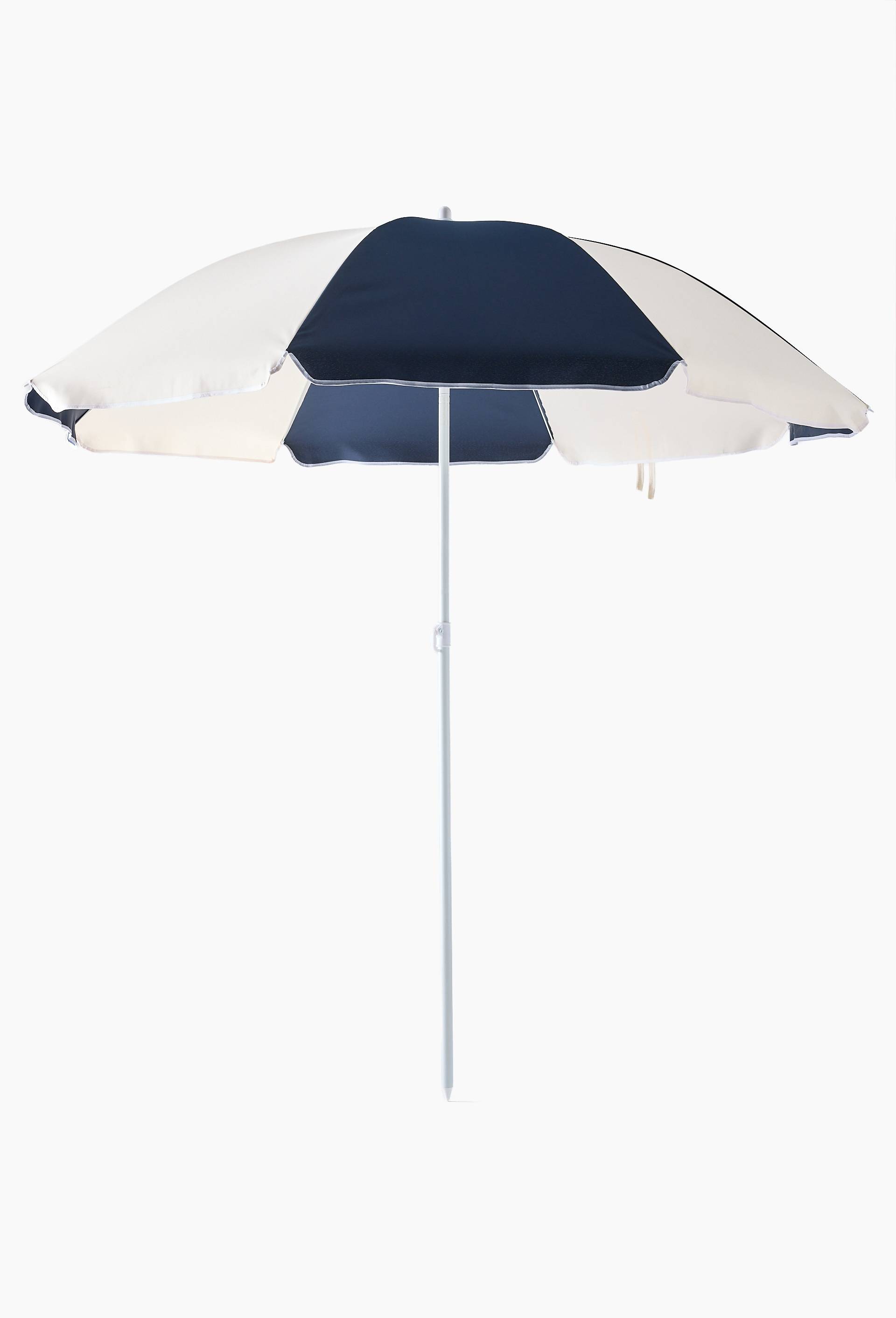 Parasol anti UV, D175cmxH195cm, en m&eacute;tal et polyester, Bleu fonc&eacute;, large image number 0