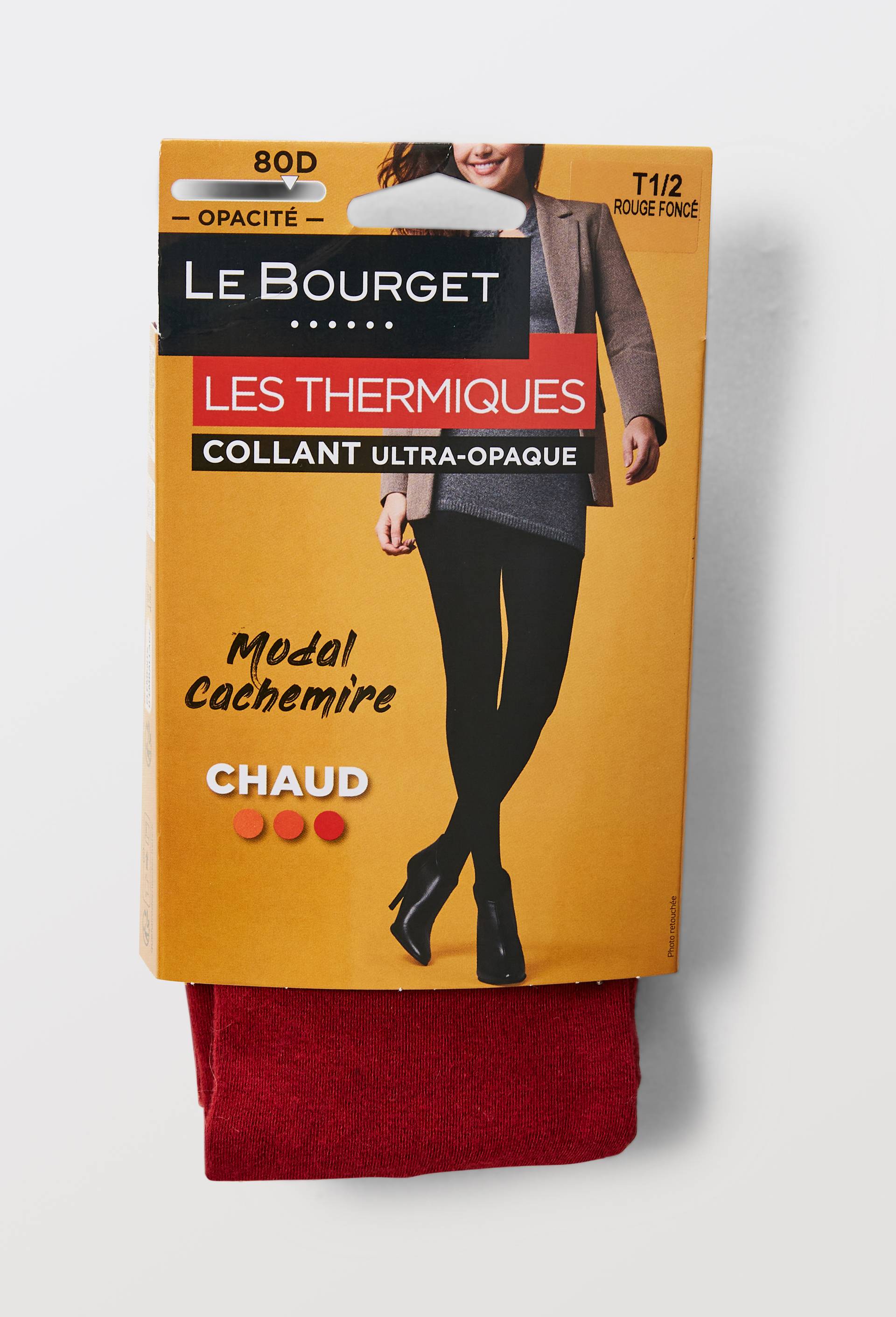 Collant chaud opaque Le Bourget, certifi&eacute; OEKO-TEX, Rouge, large image number 2