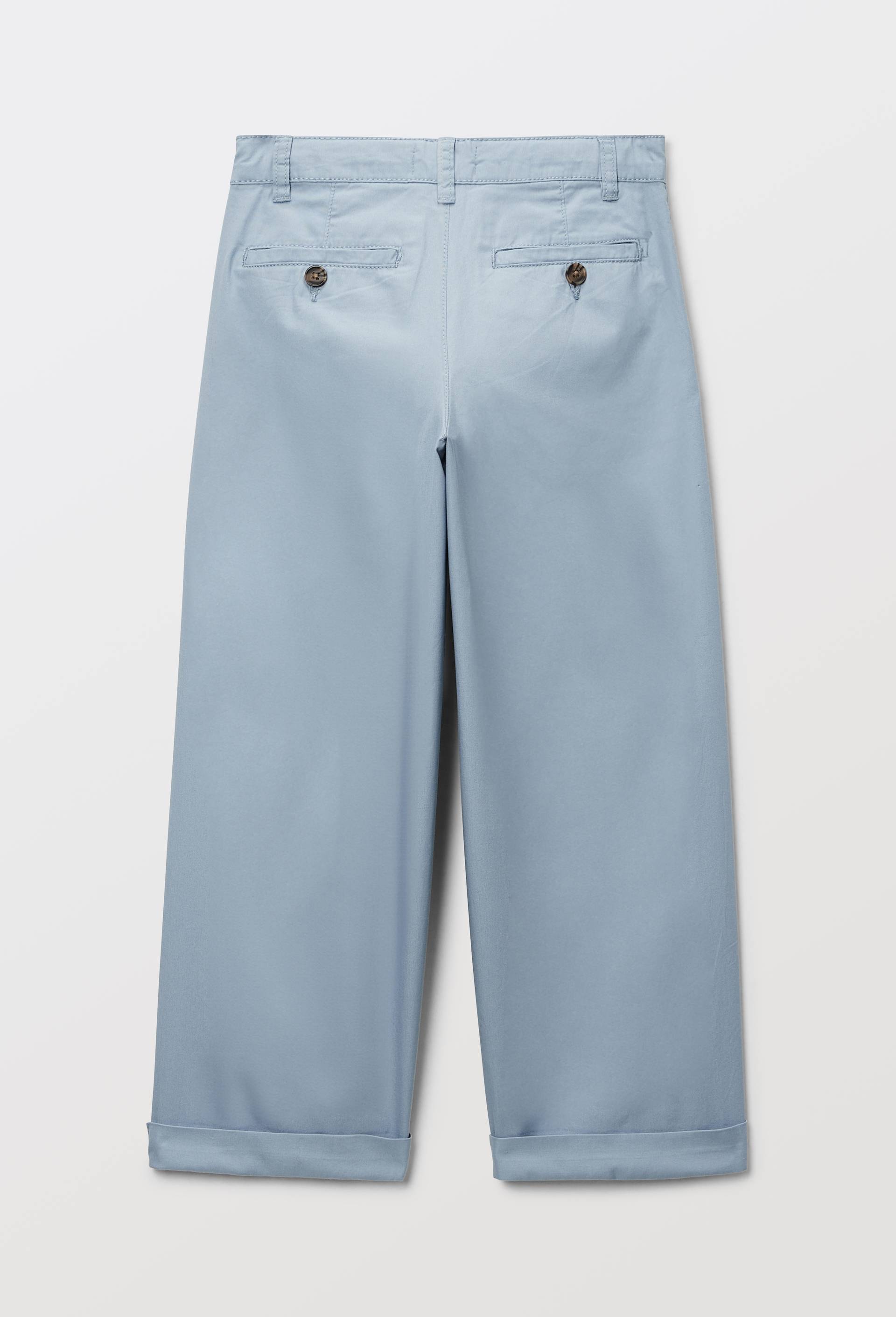 Pantalon chino uni en coton, Bleu, large image number 2.0