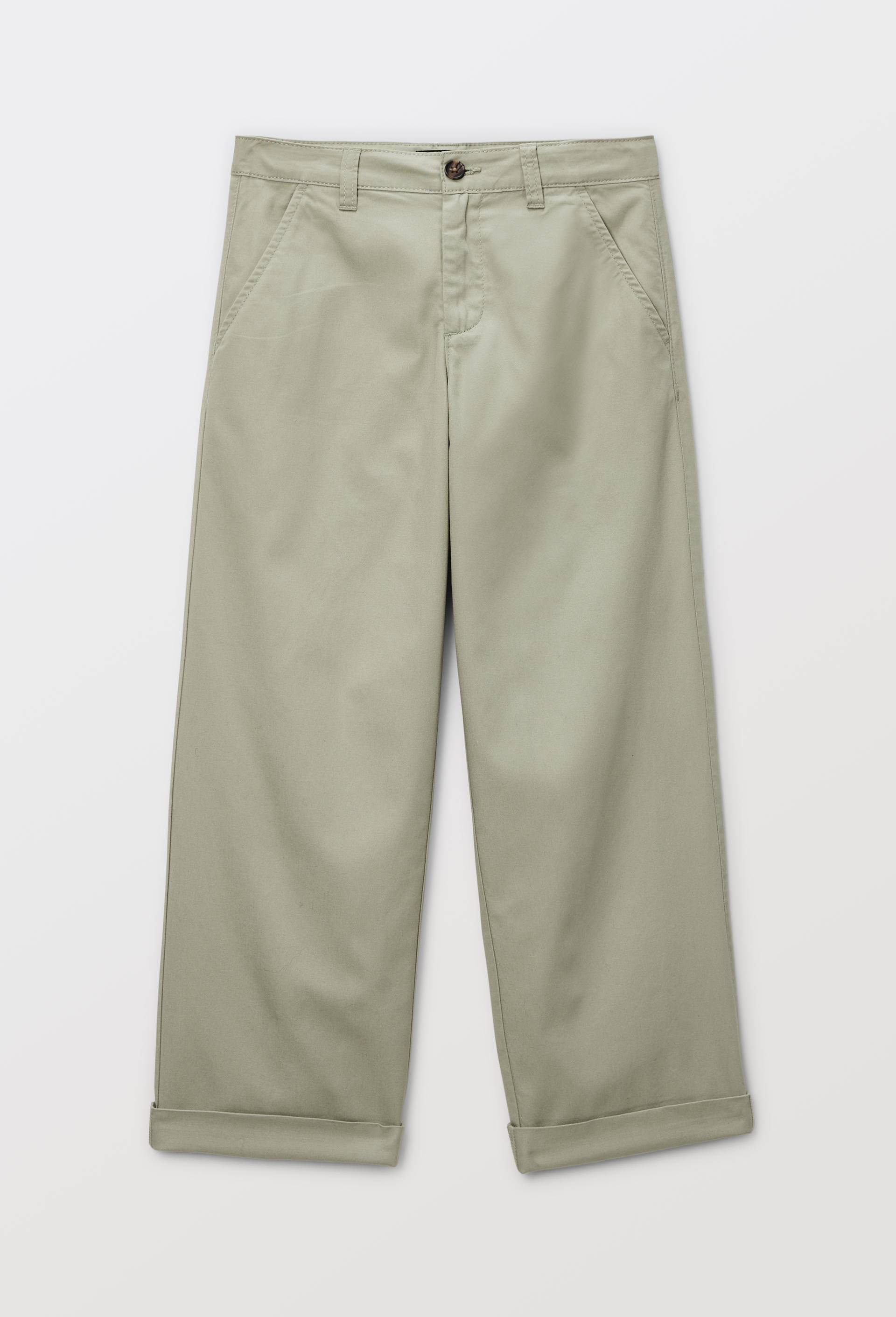 Pantalon chino uni en coton, Vert, large image number 1
