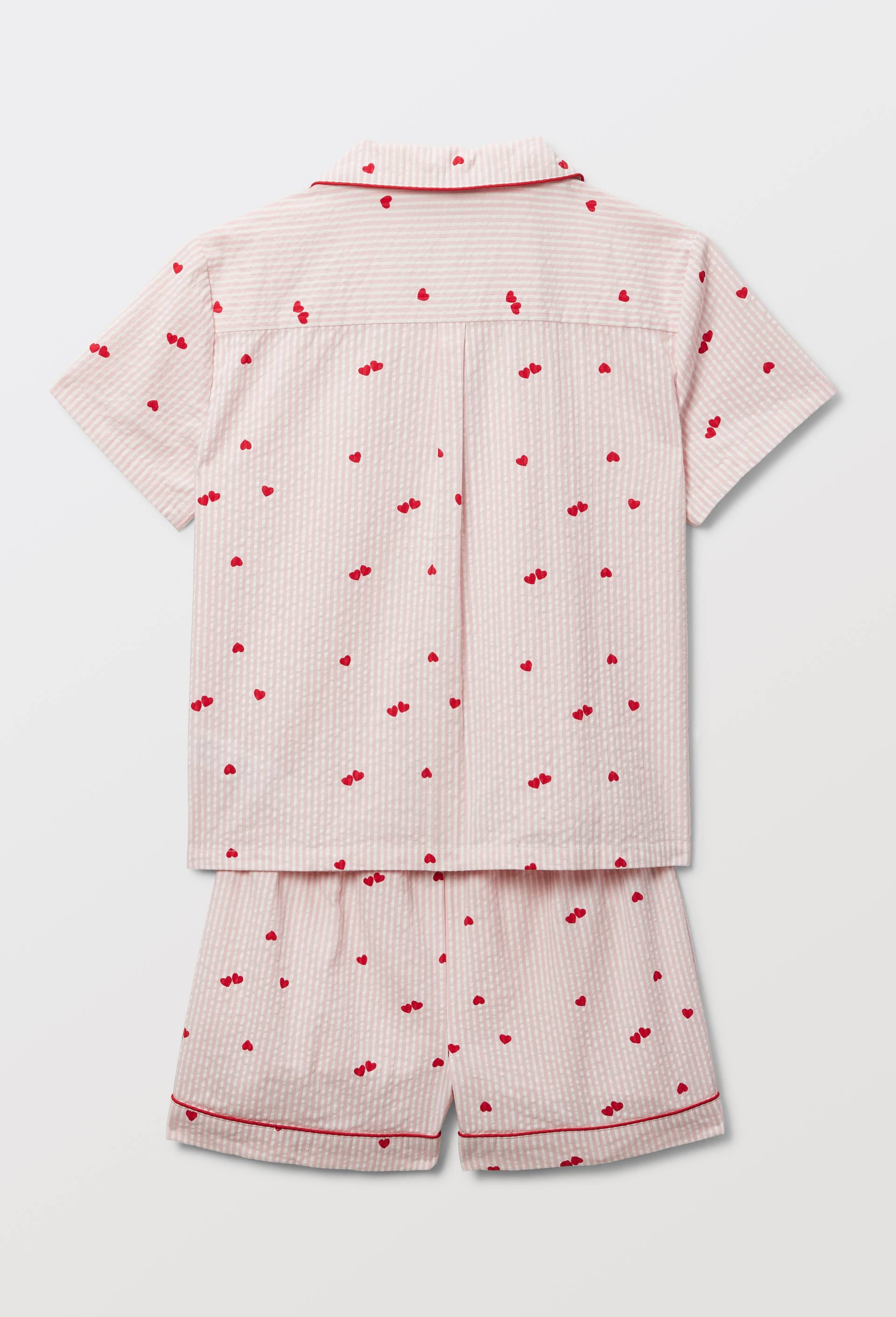 Pyjama chemise short  ray&eacute; en coton BIO GOTS, Rose, large image number 3