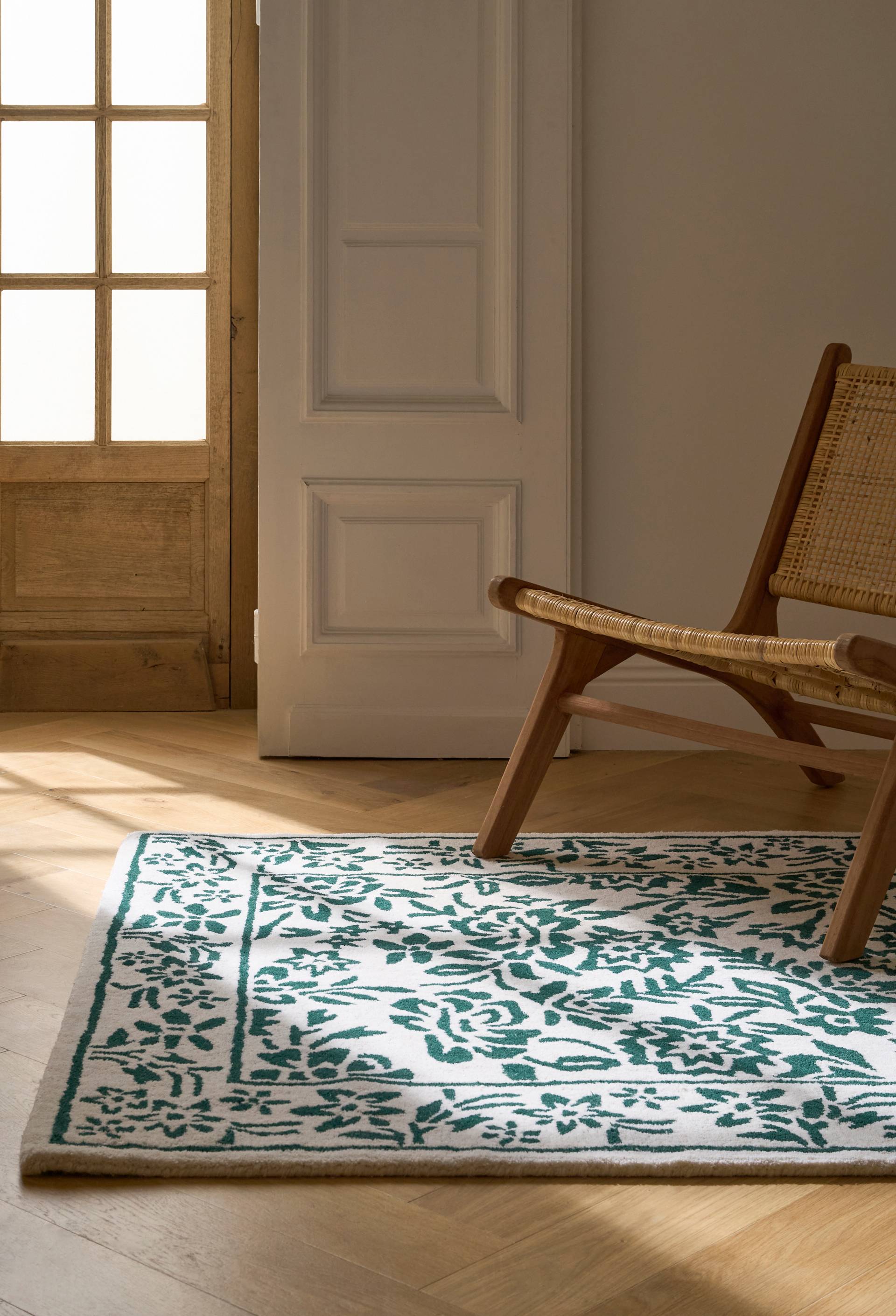 Tapis tuft&eacute;, 120x180cm, 100% laine, Vert fonc&eacute;, large image number 0