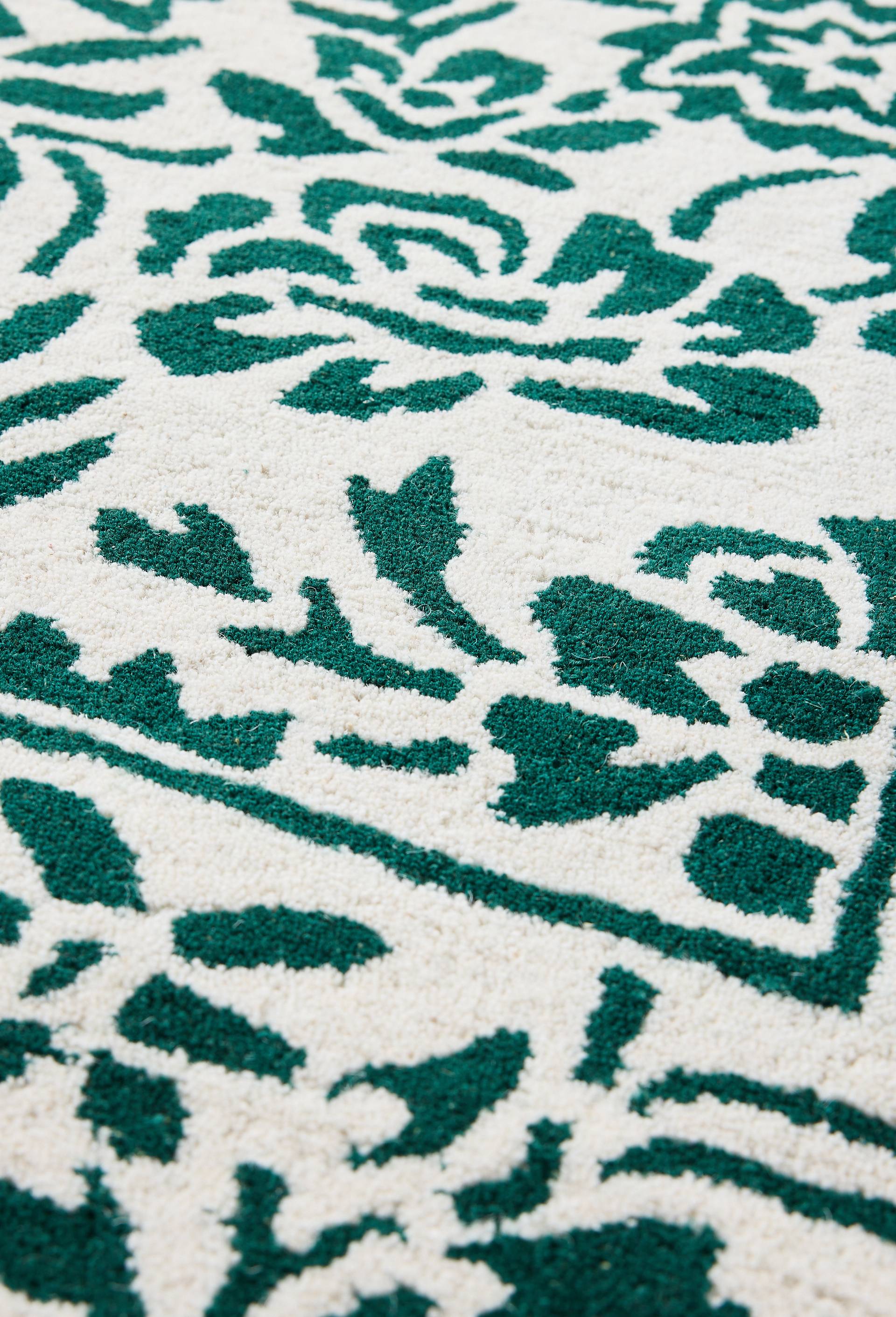 Tapis tuft&eacute;, 120x180cm, 100% laine, Vert fonc&eacute;, large image number 2