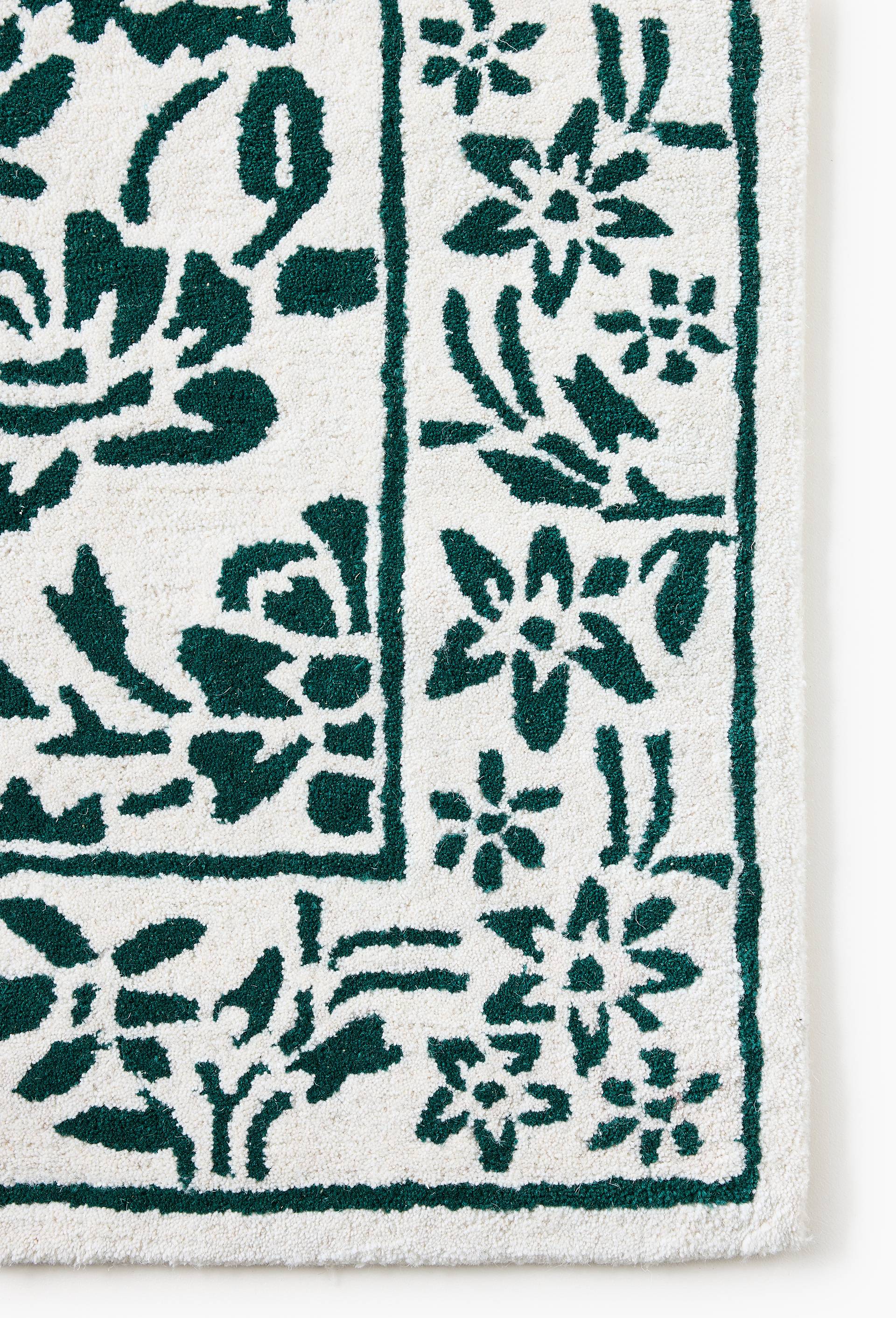 Tapis tuft&eacute;, 120x180cm, 100% laine, Vert fonc&eacute;, large image number 3