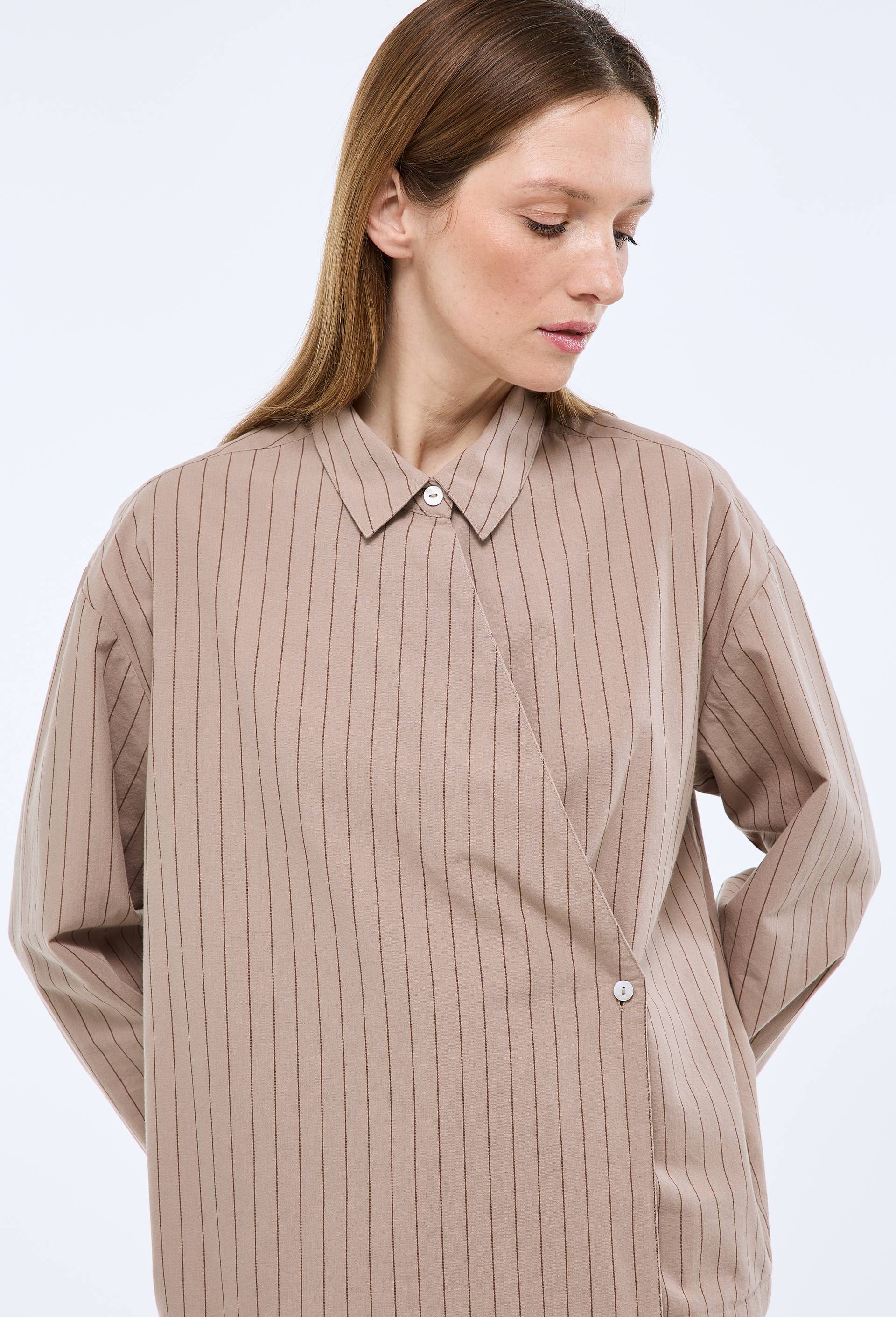 Pyjama ray&eacute; &agrave; manches longues en coton bio GOTS, Beige, large image number 2