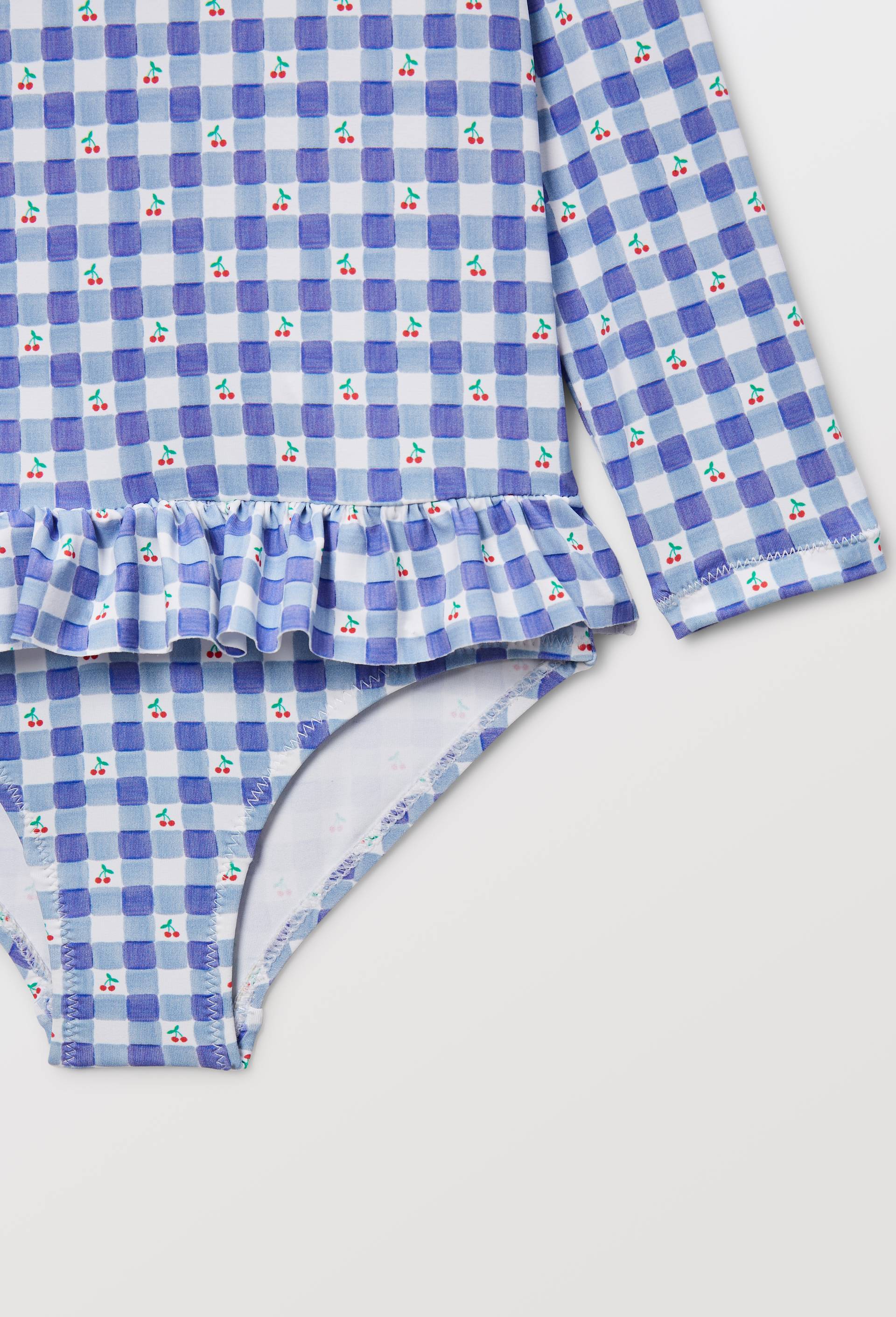 Maillot de bain 1 pi&egrave;ce manche longues imprim&eacute;, Bleu, large image number 2