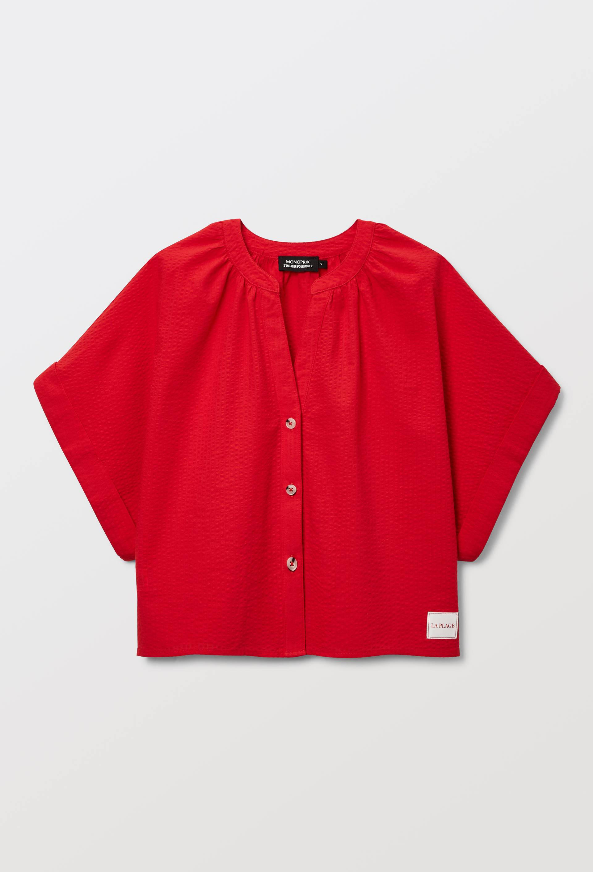 Chemise de plage en coton BIO GOTS, Rouge, large image number 3.0