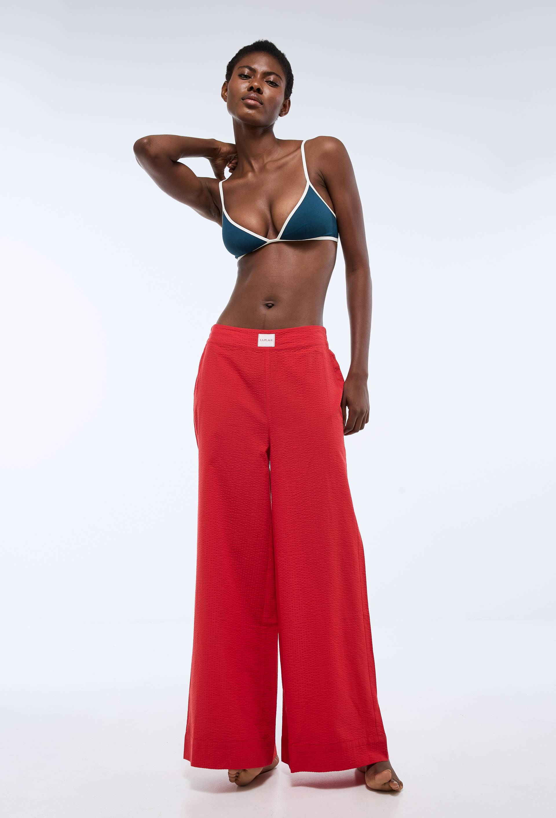 Pantalon de plage en coton BIO GOTS, Rouge, large image number 0.0