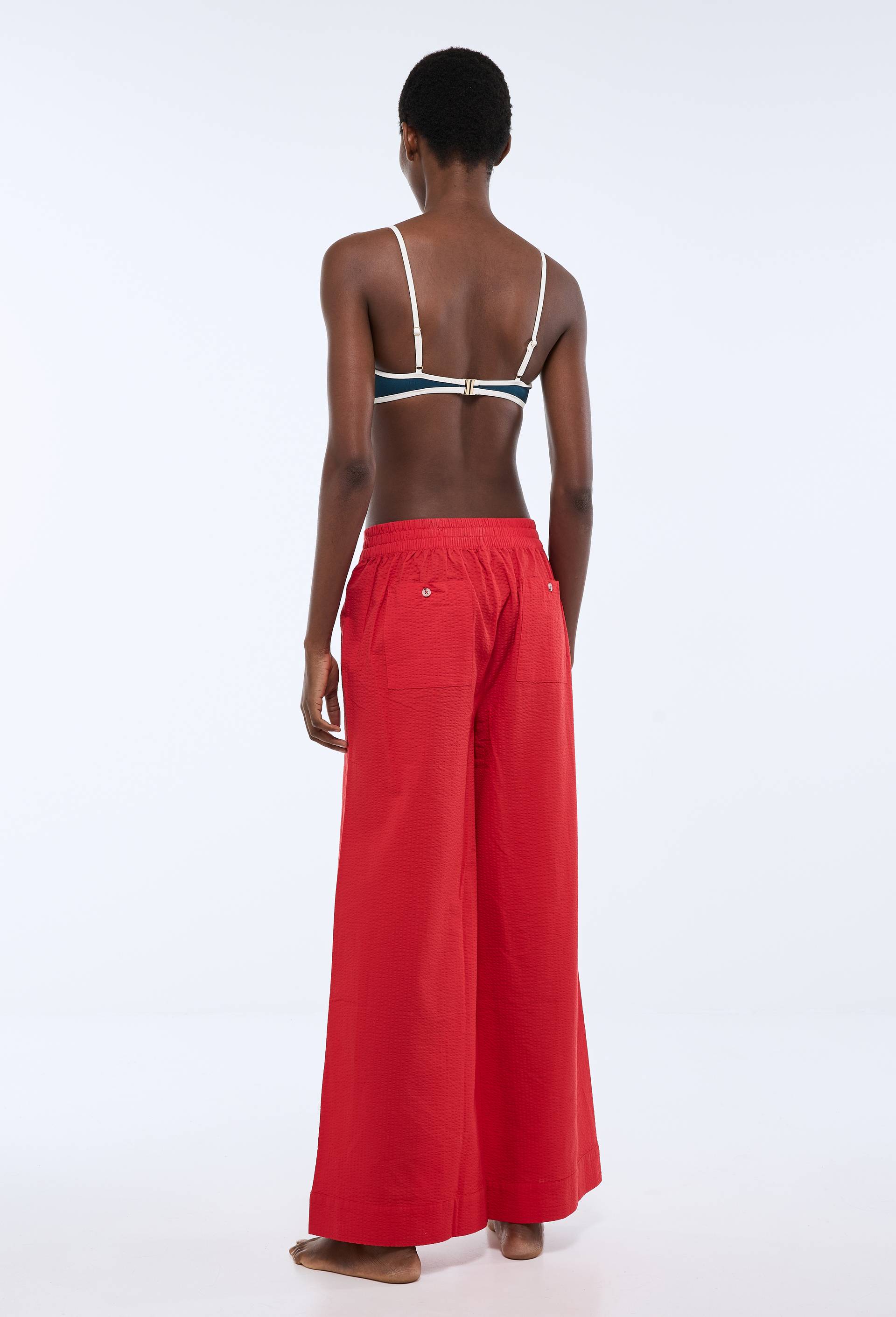 Pantalon de plage en coton BIO GOTS, Rouge, large image number 1