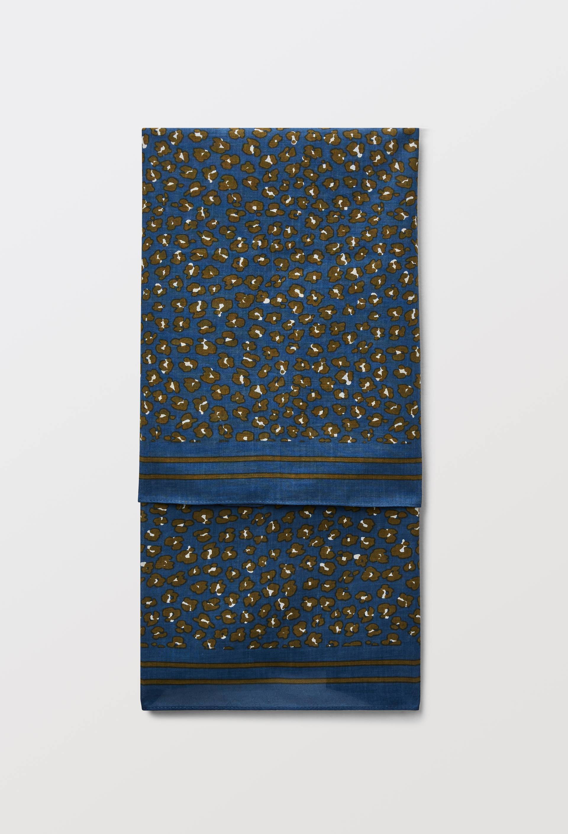 Foulard imprim&eacute; en coton BIO GOTS, Bleu fonc&eacute;, large image number 0