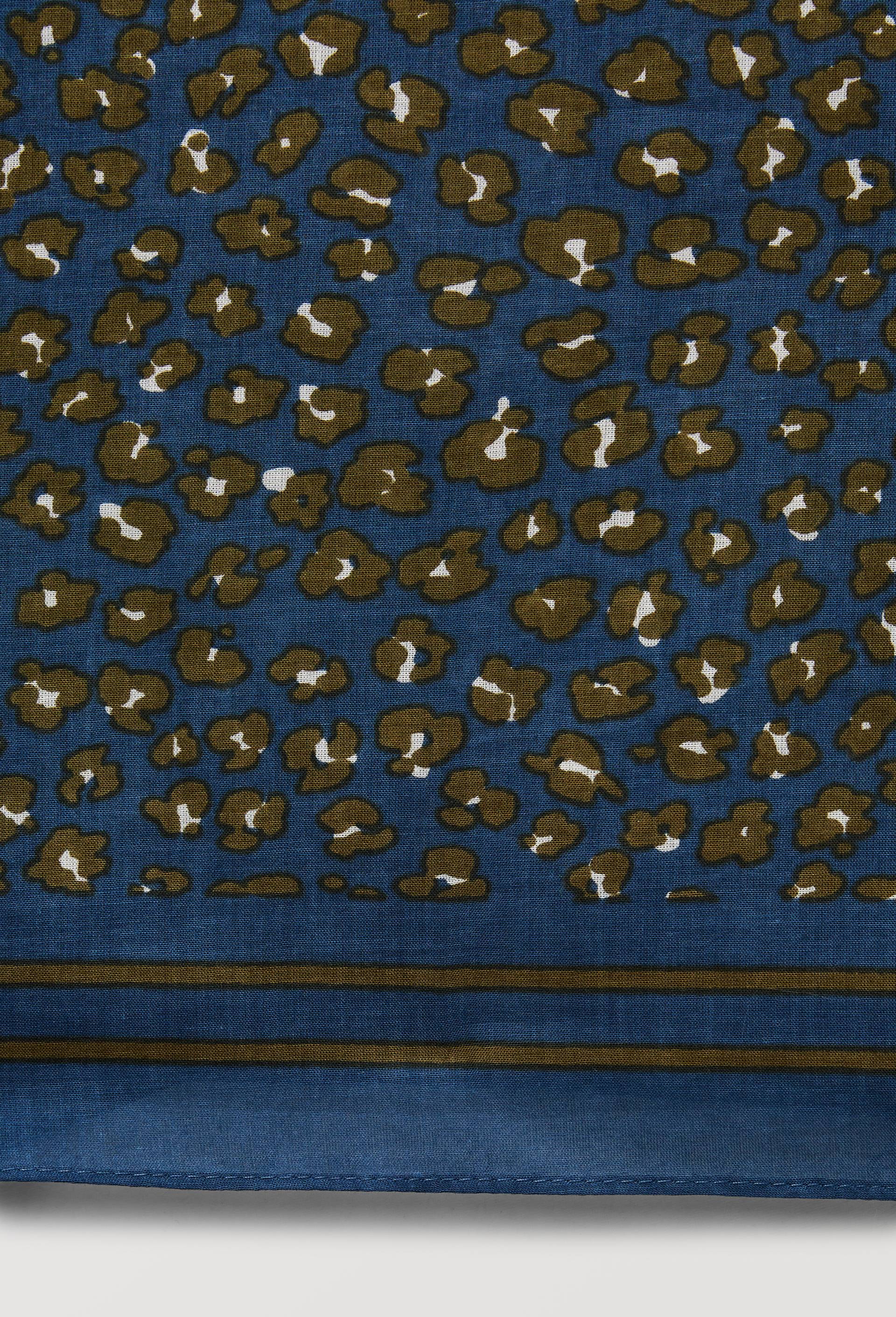 Foulard imprim&eacute; en coton BIO GOTS, Bleu fonc&eacute;, large image number 1.0