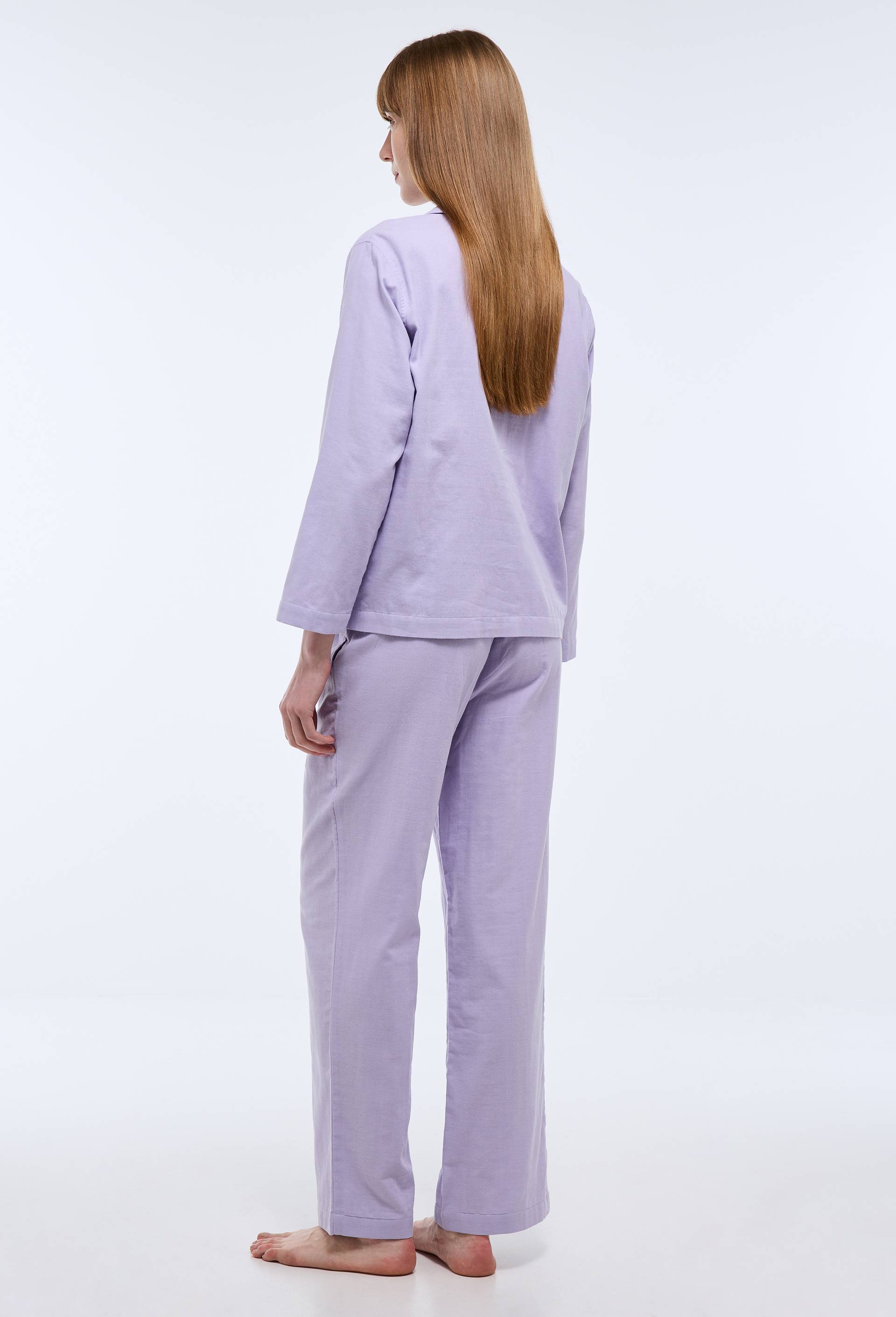 Pyjama long uni en coton, Violet clair, large image number 1