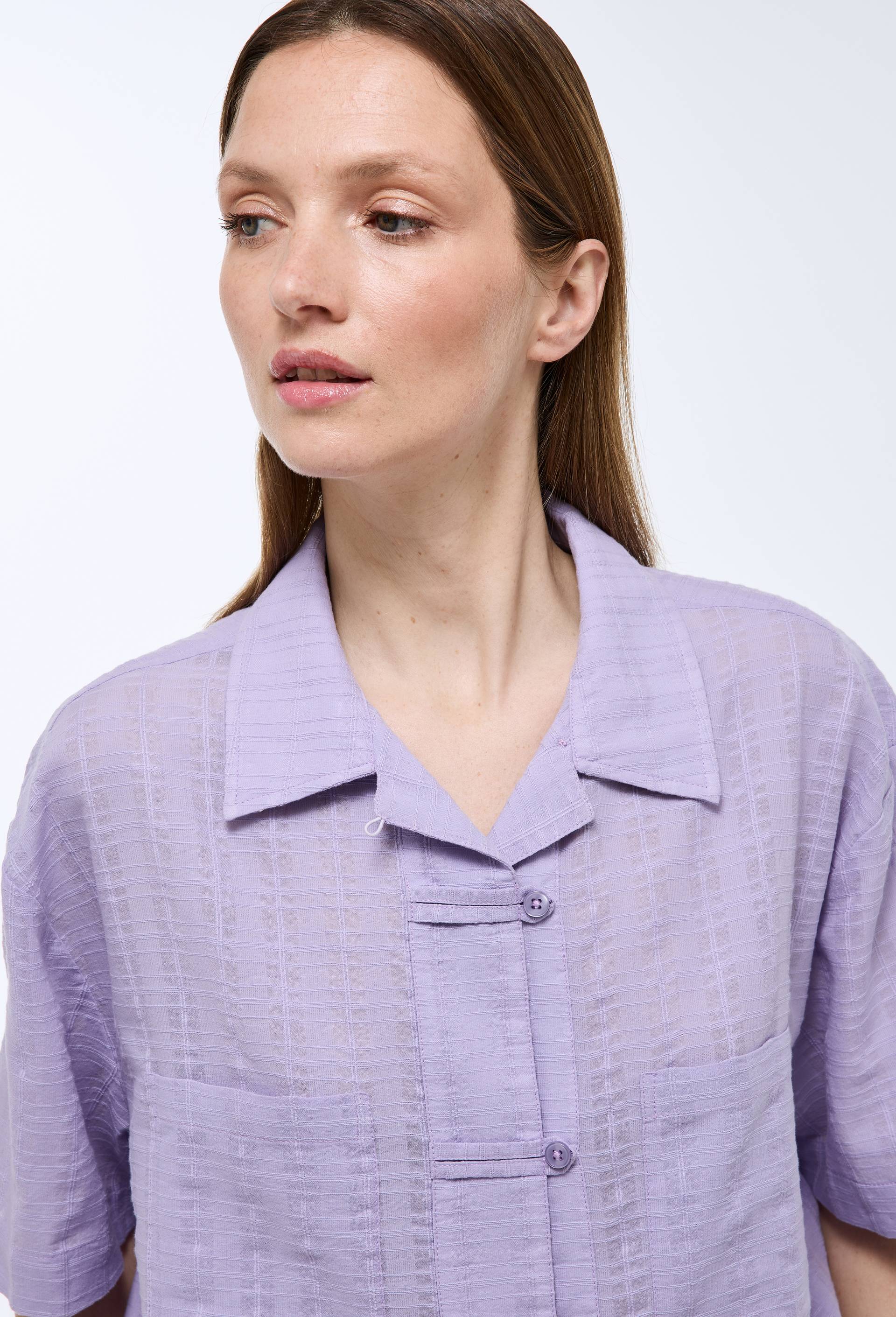 Pyjashort uni en coton, Violet clair, large image number 1.0