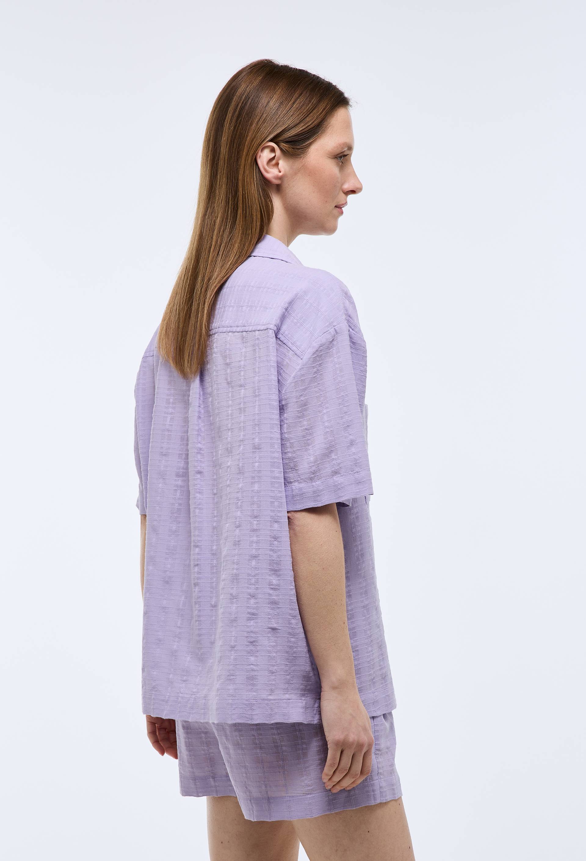 Pyjashort uni en coton, Violet clair, large image number 2