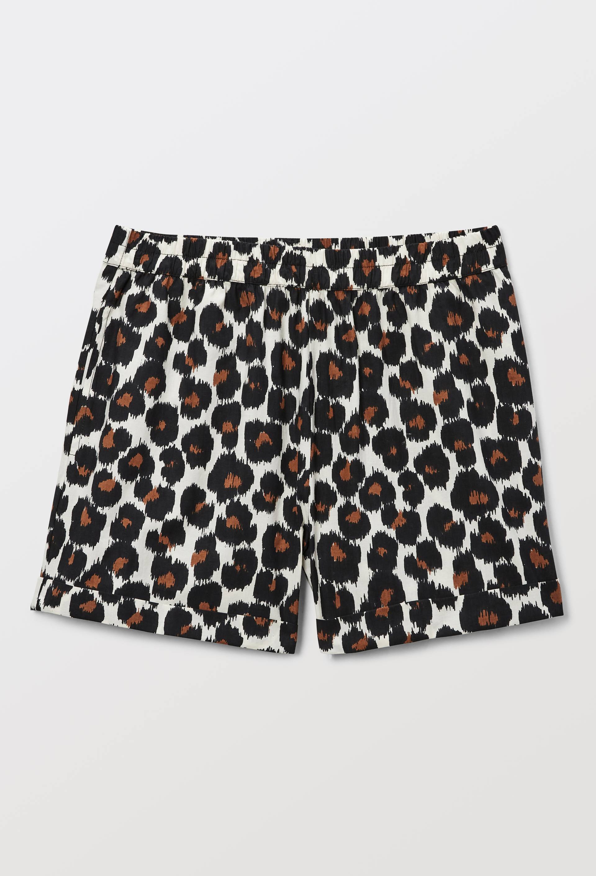 Short de plage imprim&eacute; animalier en coton BIO GOTS, Beige clair, large