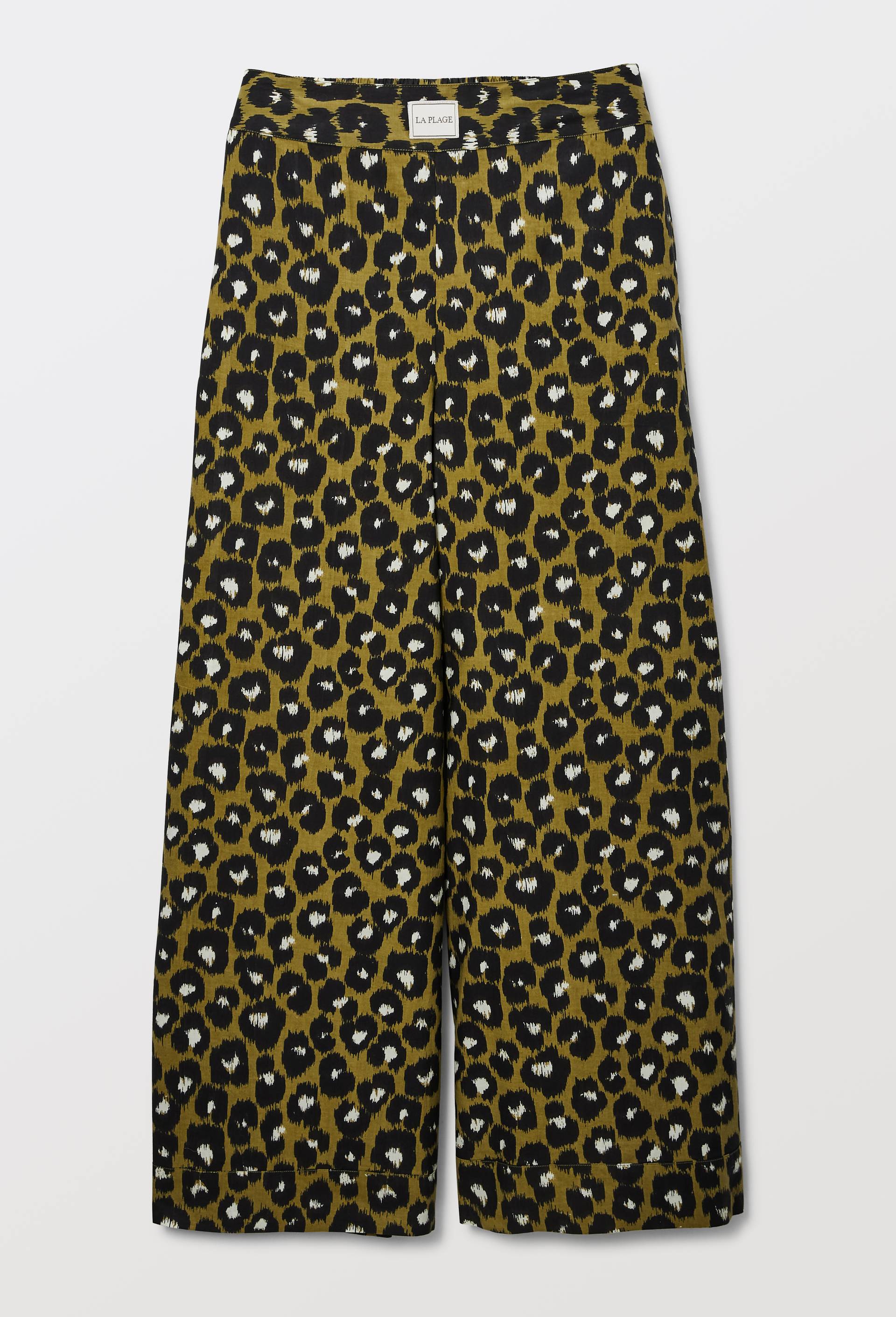 Pantalon de plage imprim&eacute; animalier en coton BIO GOTS, Vert fonc&eacute;, large image number 2.0