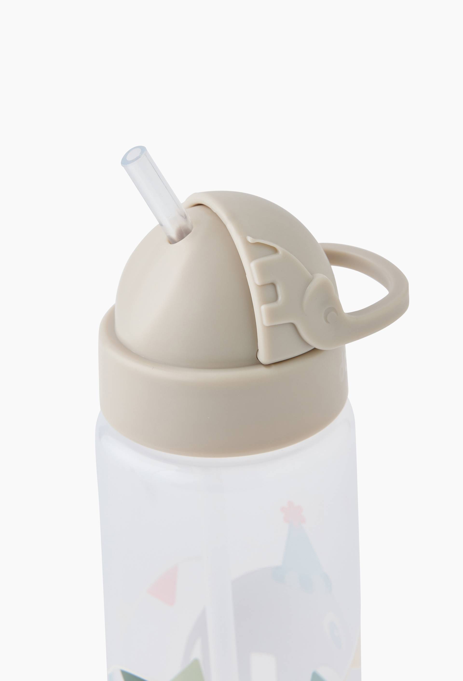 Gourde avec paille pour enfant, D6,5xH20 CM, en plastique, Beige, large image number 1