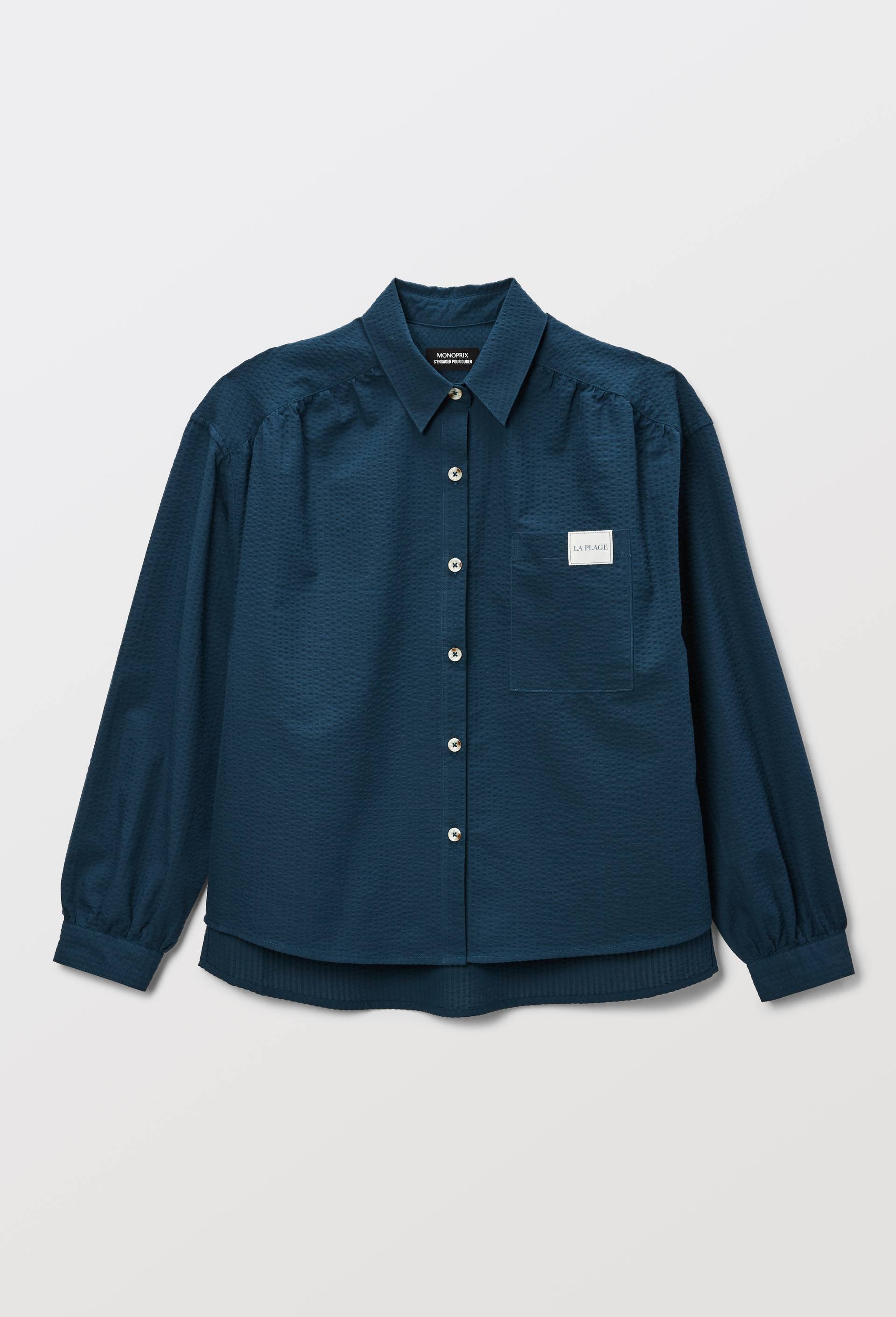 Chemise de plage en coton BIO GOTS, Bleu, large image number 3