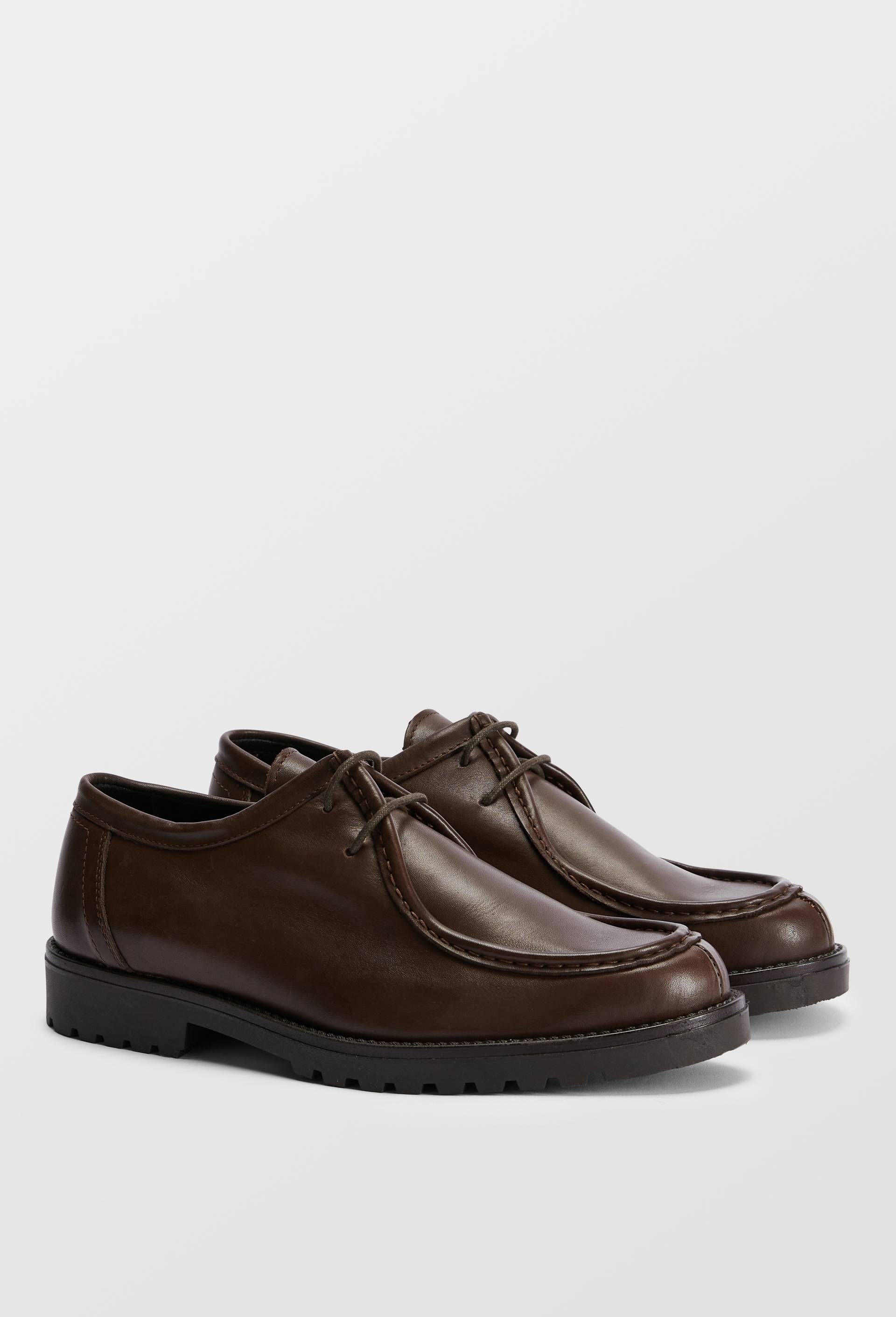 Derbies en cuir responsable, Brun, large image number 0.0