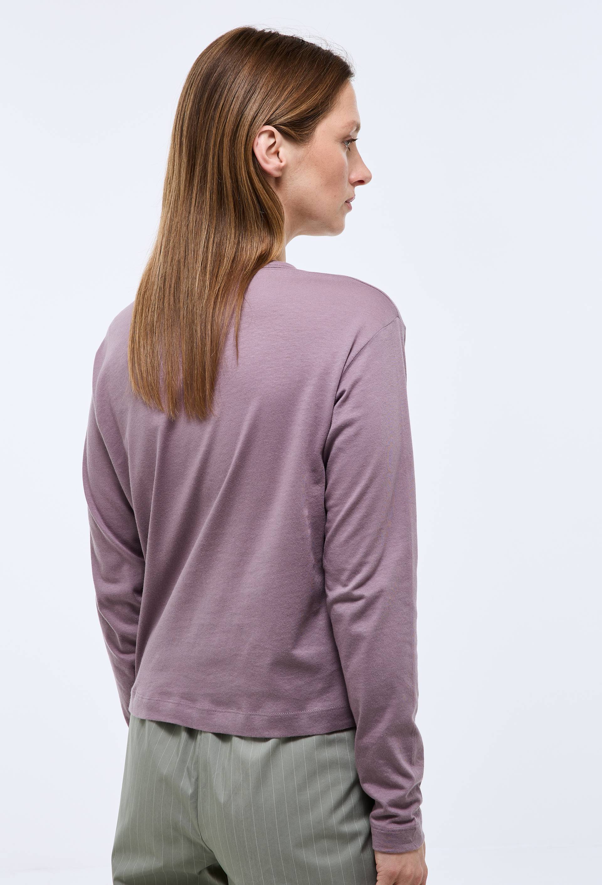 Cardigan uni en coton bio GOTS, Violet, large image number 1