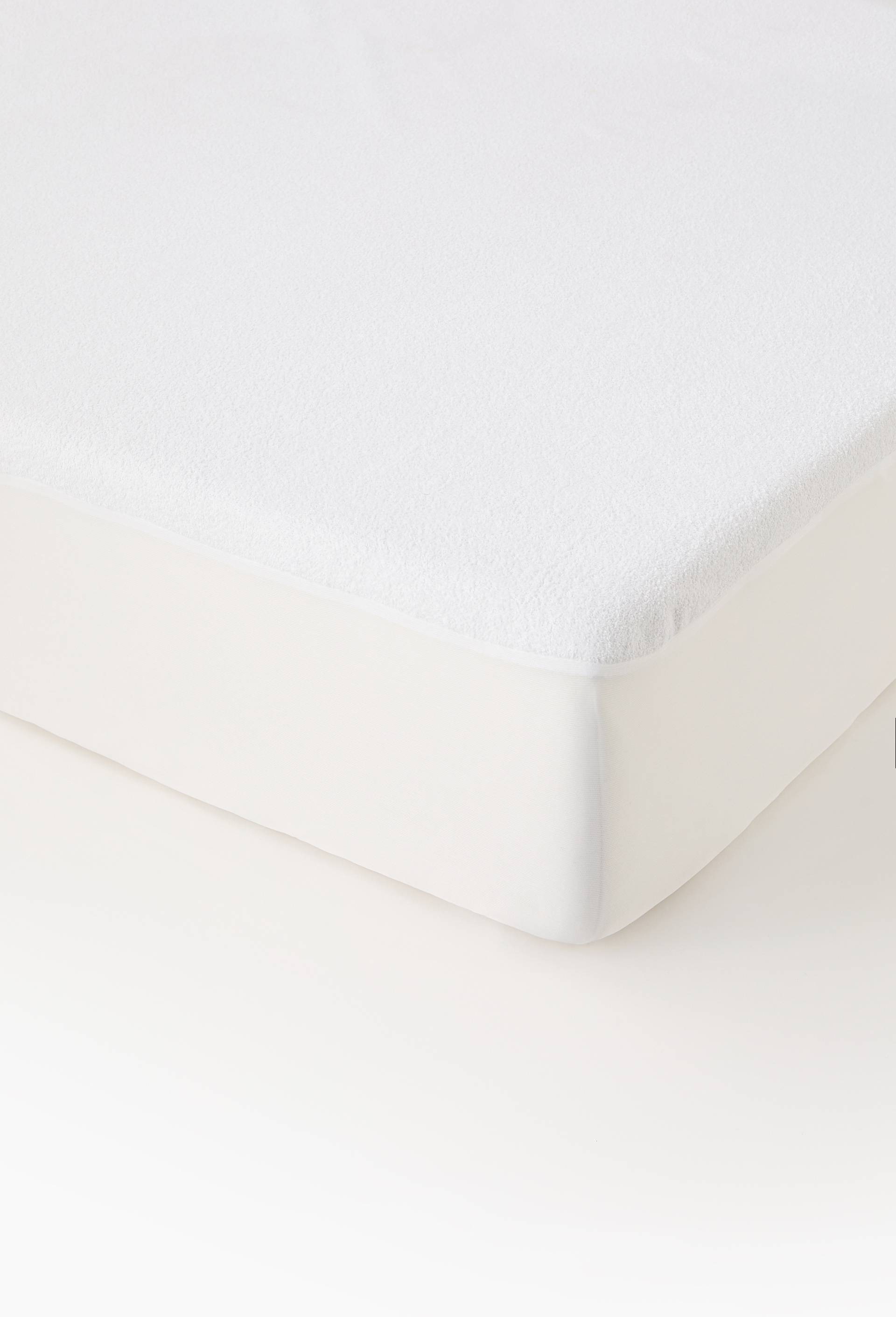 Prot&egrave;ge matelas anti acariens  90x190 cm, Eponge imperm&eacute;able 75%coton 25% PE, imperm&eacute;able polyut&eacute;thane 170grs/m&sup2;, Blanc, large image number 0