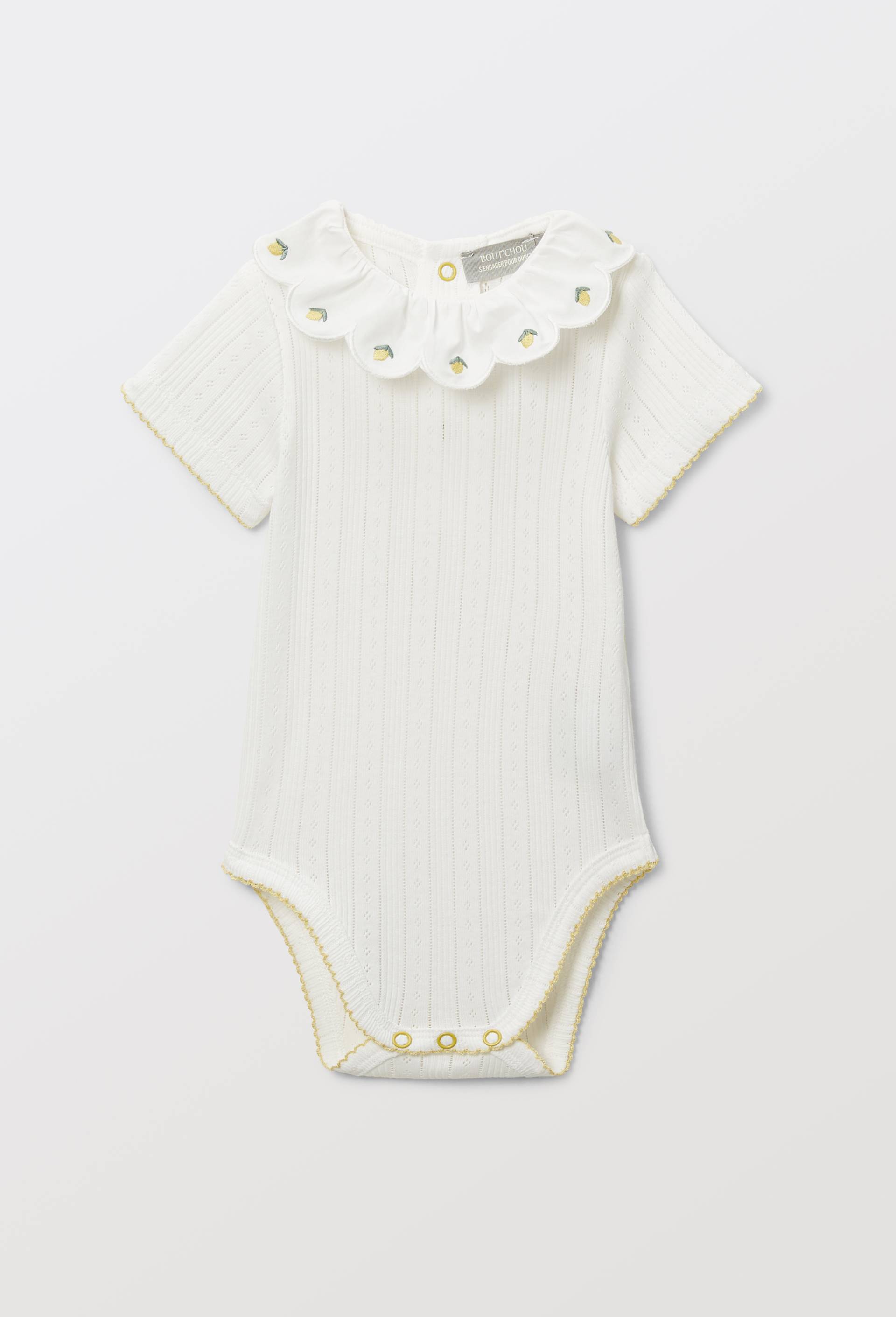 Bout'Chou - Body pointelle à col brodé en coton BIO