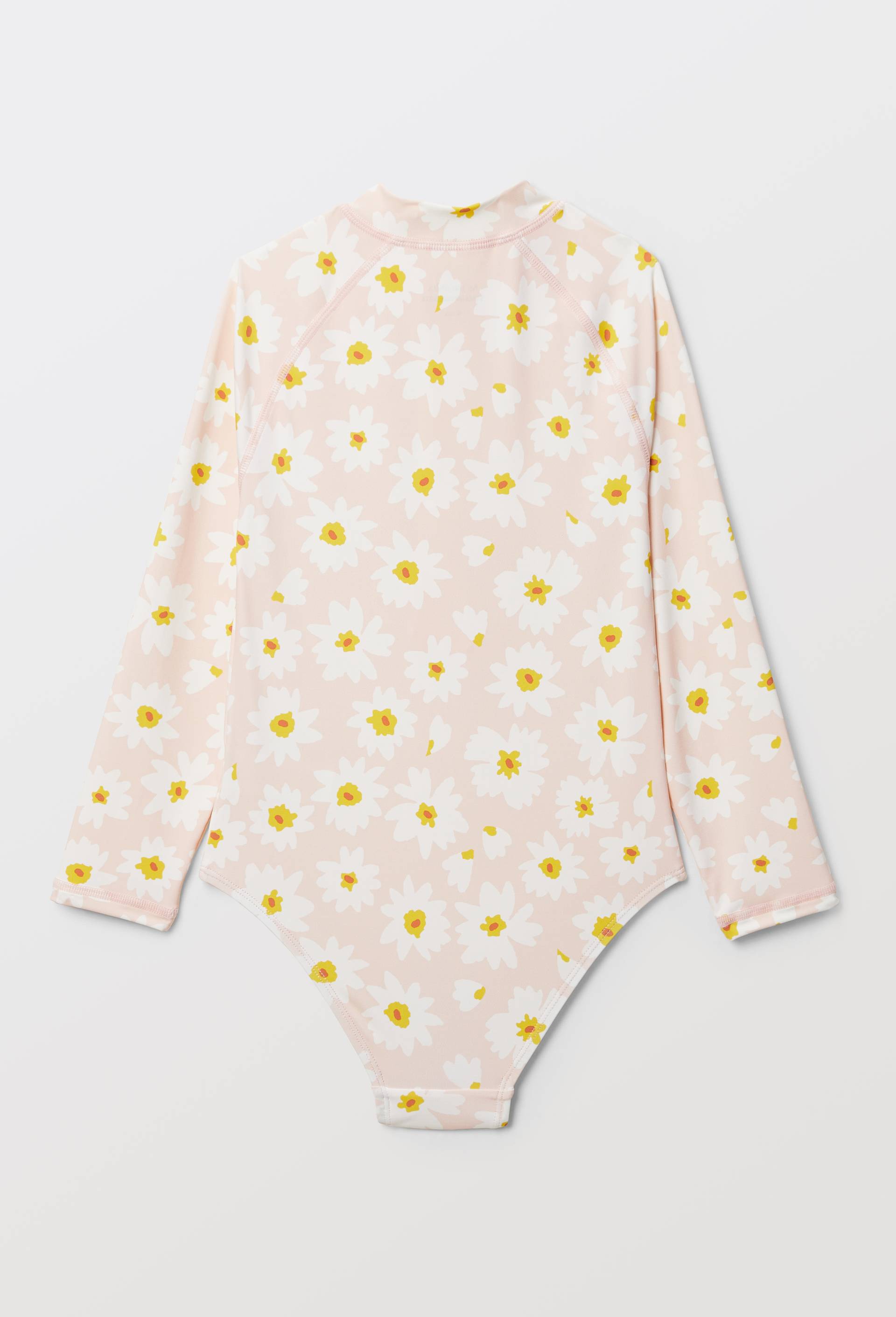 Maillot de bain 1 pi&egrave;ce manches longues anti-UV imprim&eacute;, Rose clair, large image number 1.0