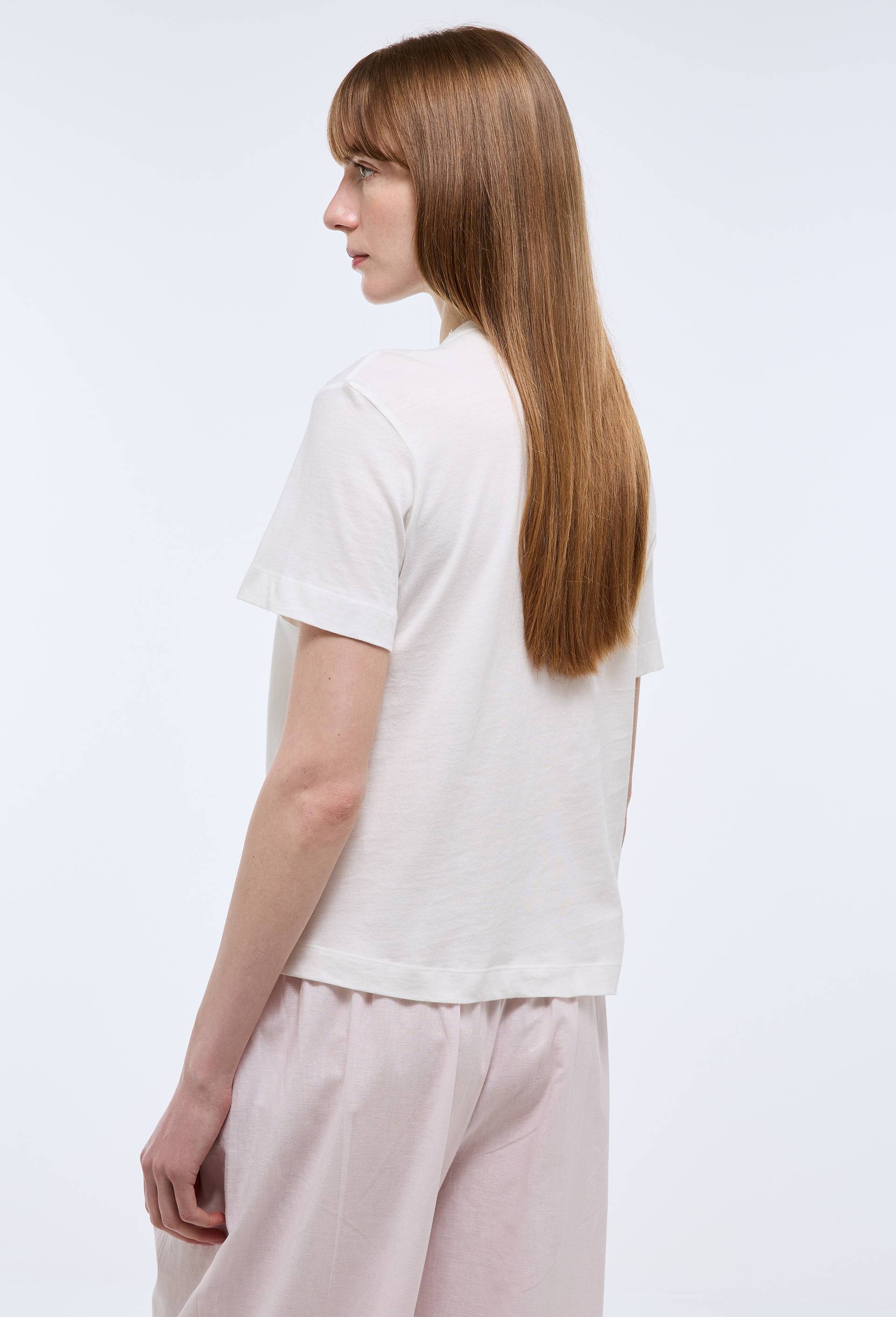 T-shirt uni en coton bio GOTS, Ecru, large image number 1
