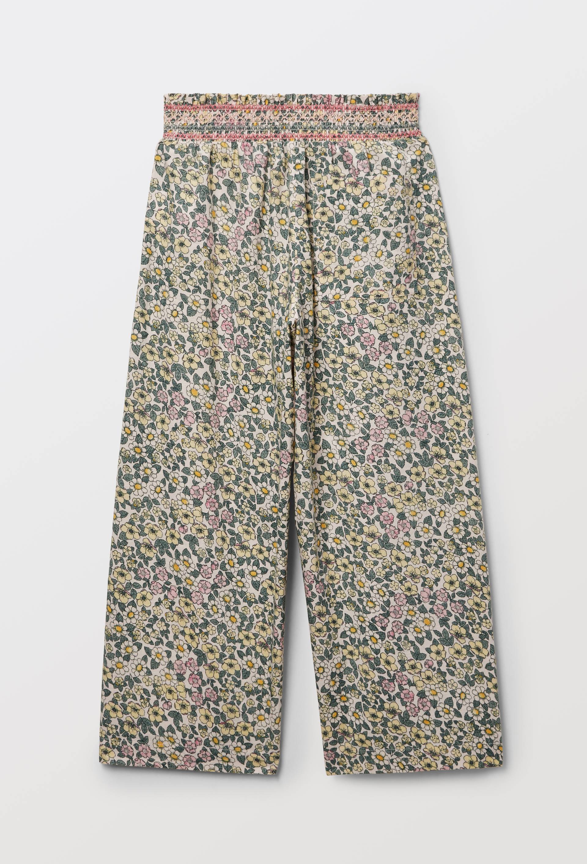 Pantalon large imprim&eacute; en coton, Beige clair, large image number 2