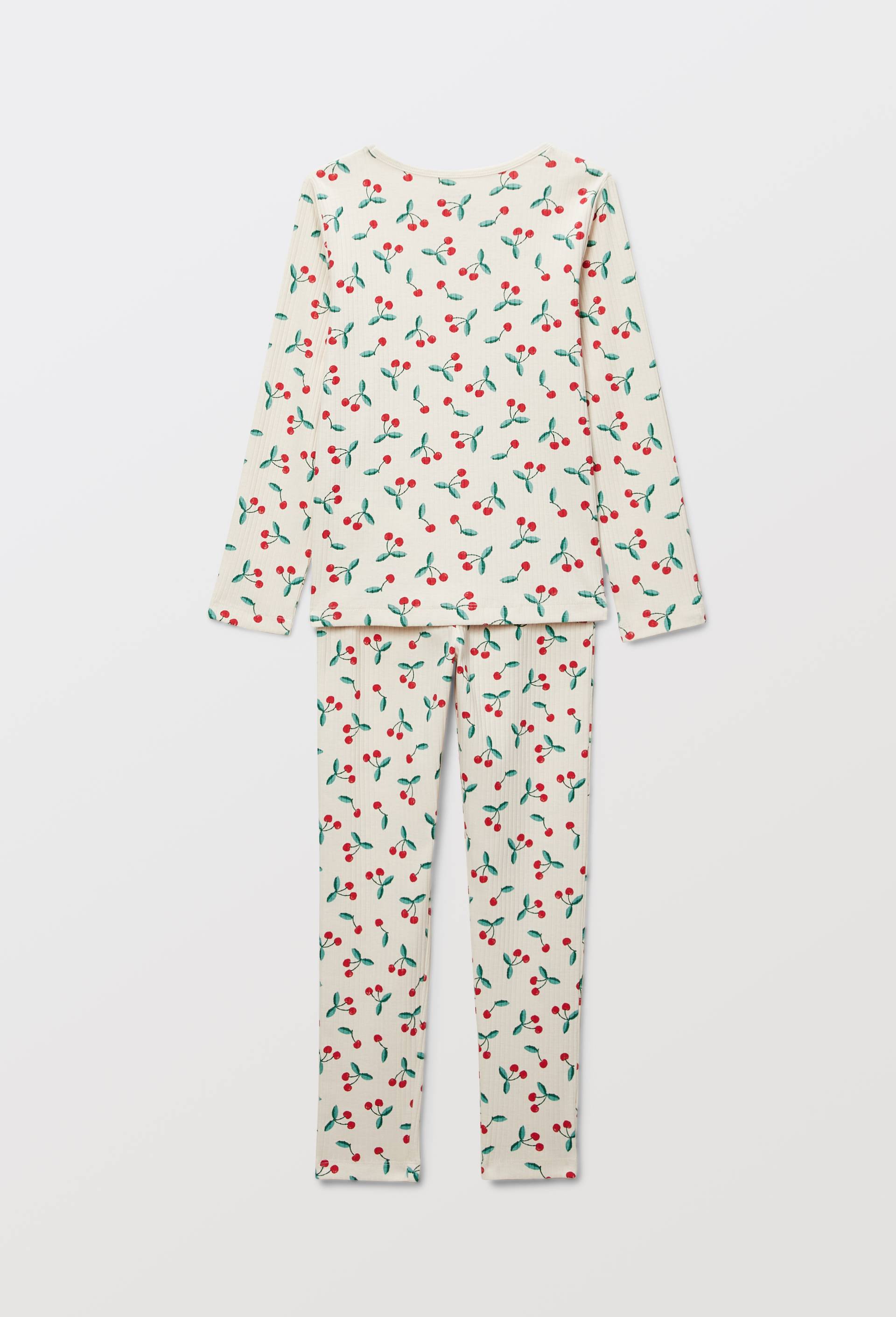 Pyjama manches longues imprim&eacute; en coton BIO GOTS, Beige clair, large image number 2.0