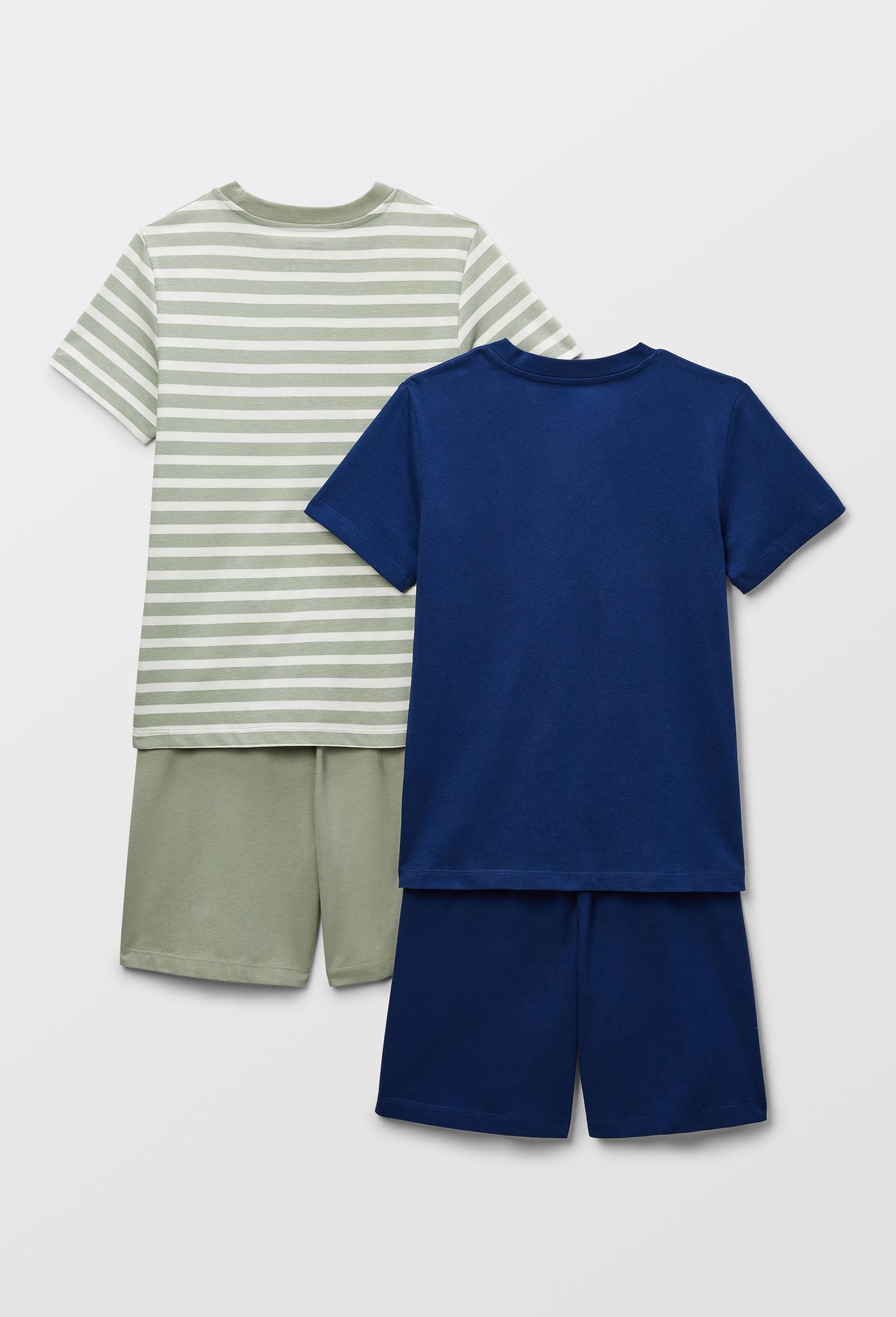Lot de 2 pyjamas shorts imprim&eacute; en jersey coton BIO GOTS, Bleu fonc&eacute;, large image number 3
