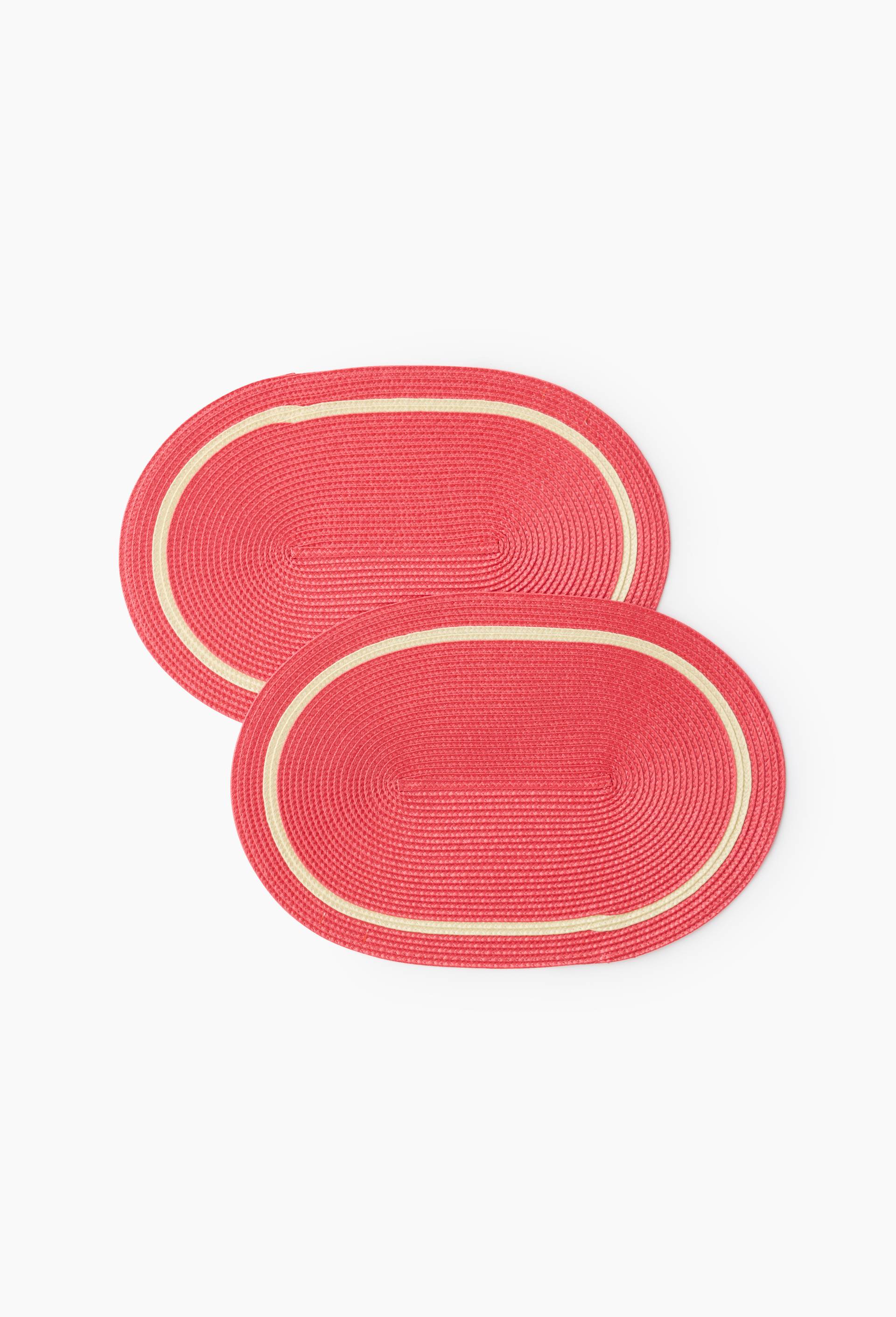 Lot de 2 sets de table ovale, 30x45cm, Rouge, large image number 0