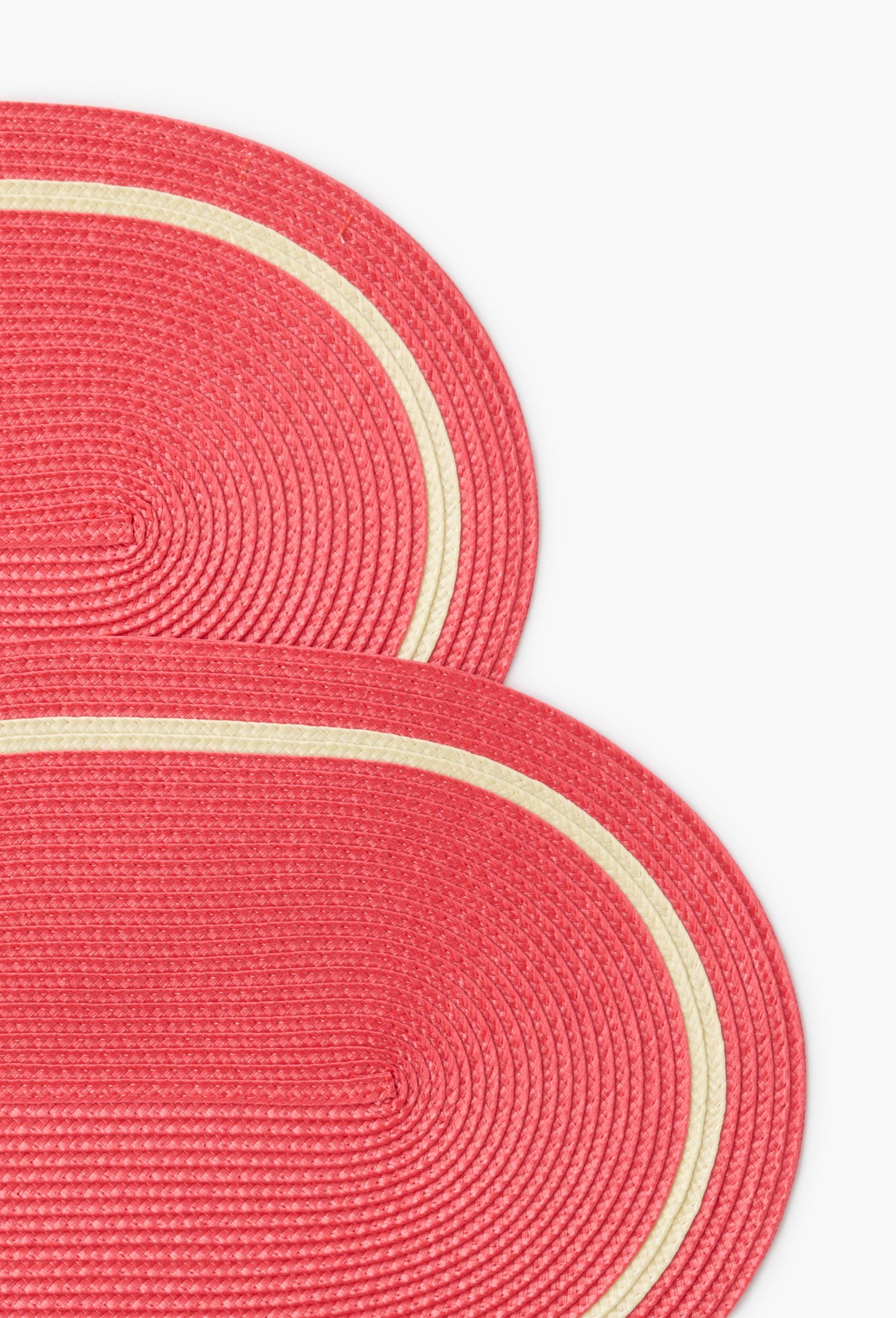 Lot de 2 sets de table ovale, 30x45cm, Rouge, large image number 1