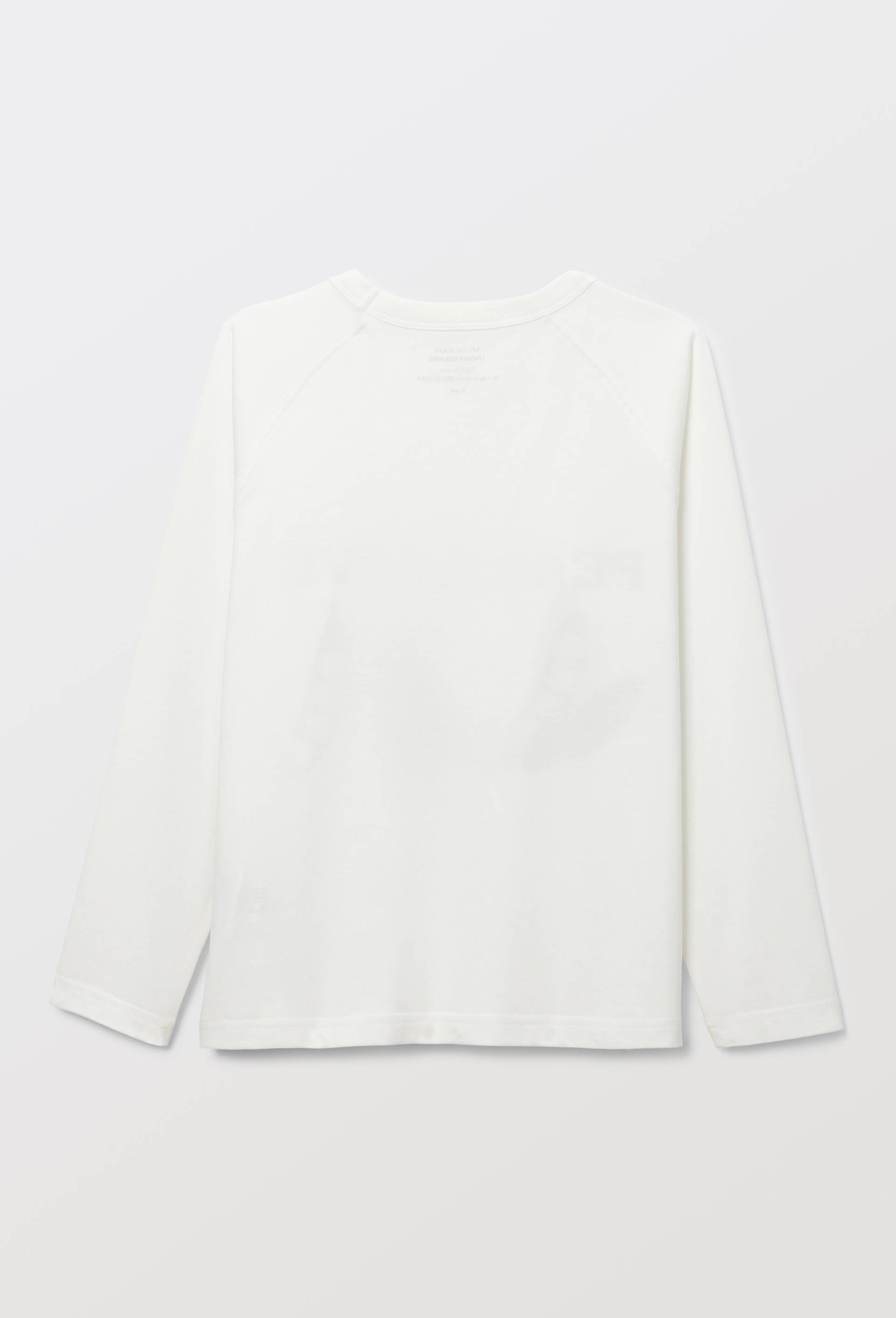 T-shirt manches longues imprim&eacute; en coton BIO GOTS, Ecru, large image number 1
