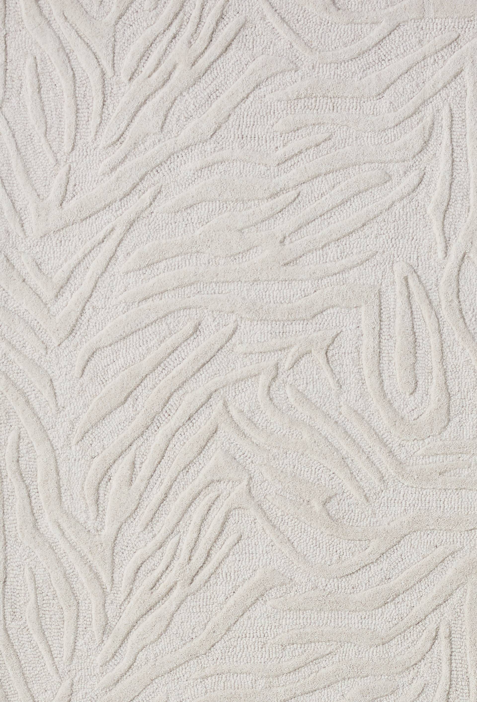 Grand tapis tuft&eacute; ras&eacute;, 140x200cm, 100% laine, Ecru, large image number 2.0
