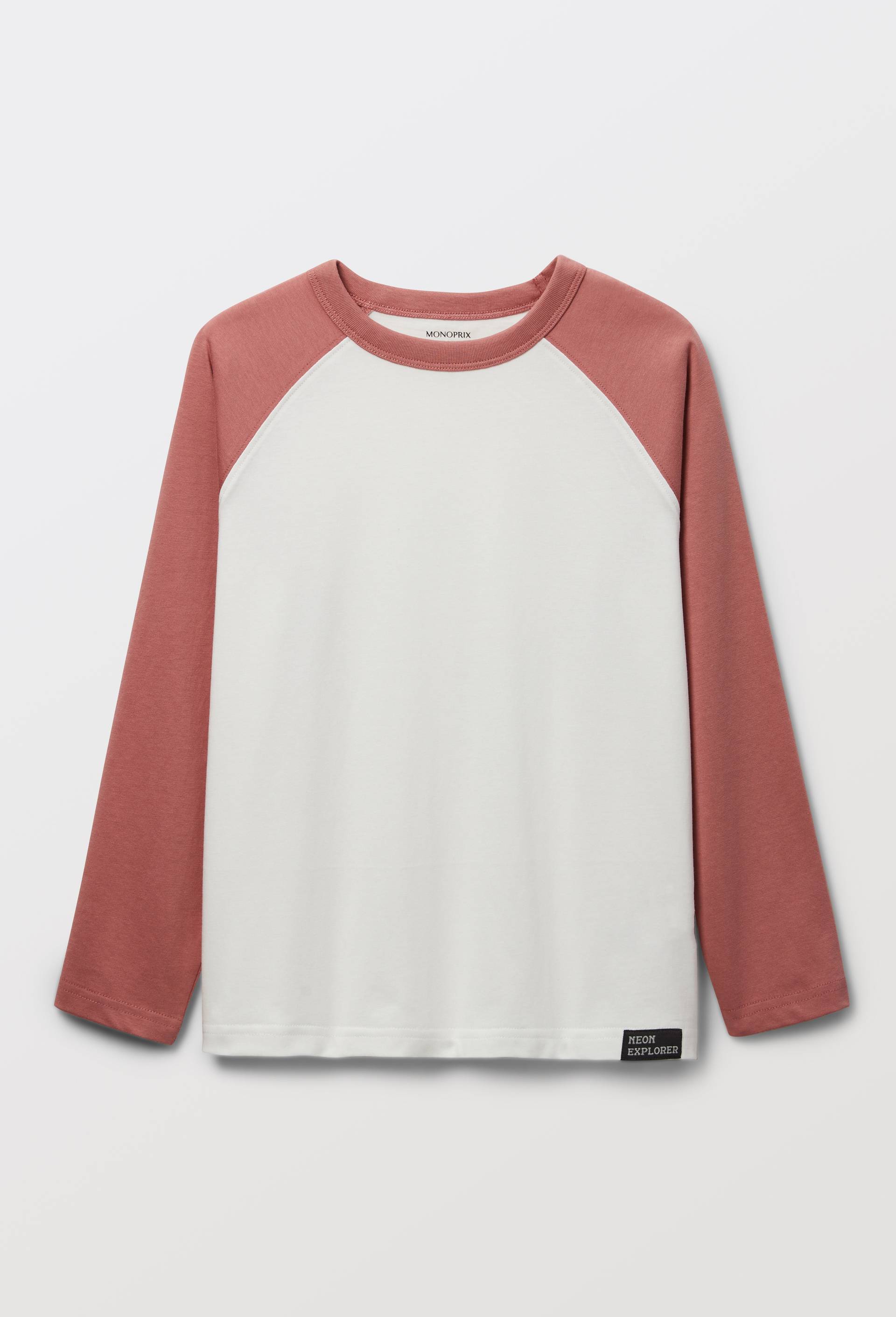 T-shirt manches longues imprim&eacute; en coton BIO GOTS, Rose, large image number 1.0