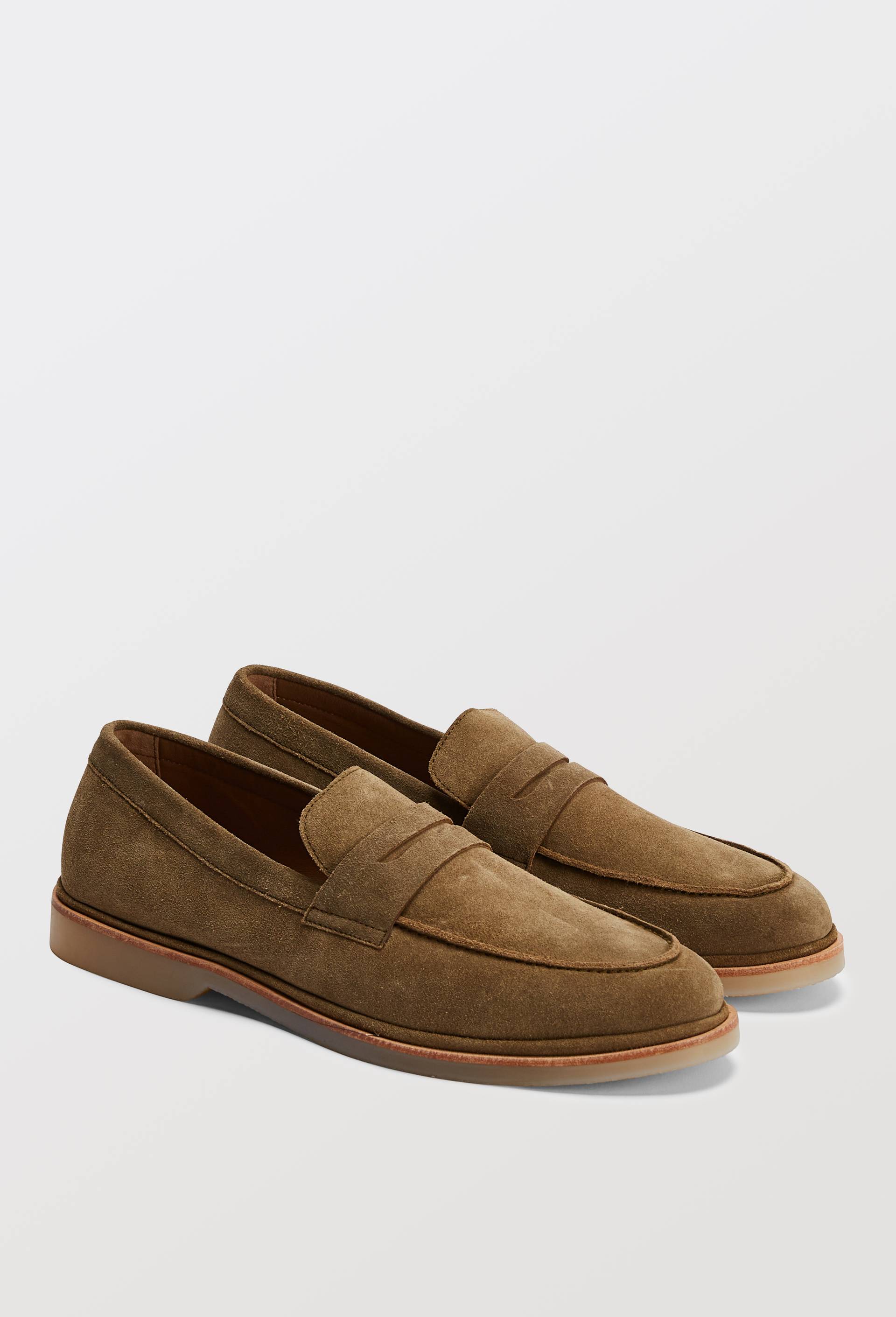 Mocassins en cuir, Vert fonc&eacute;, large image number 1