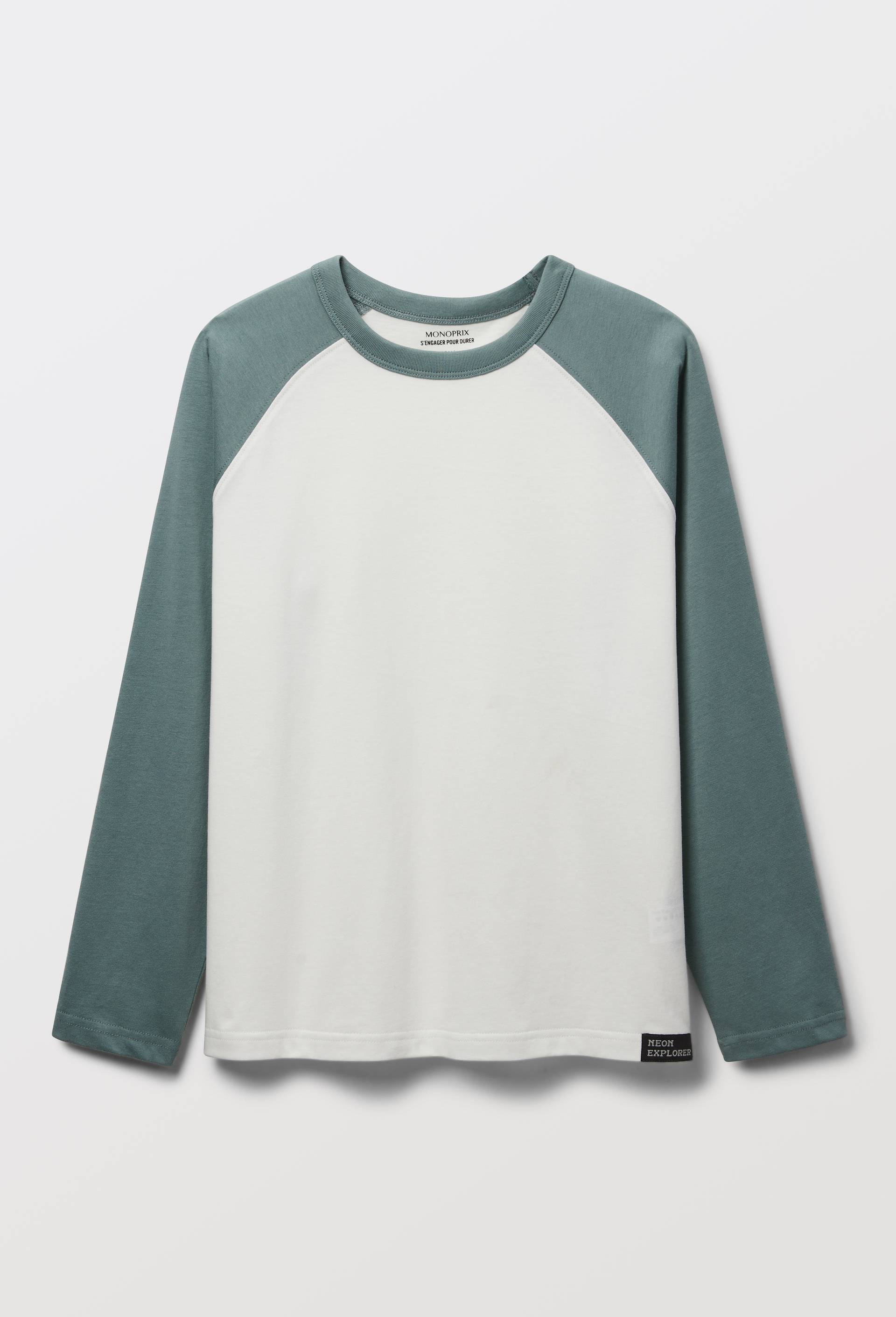T-shirt manches longues imprim&eacute; en coton BIO GOTS, Vert, large image number 1