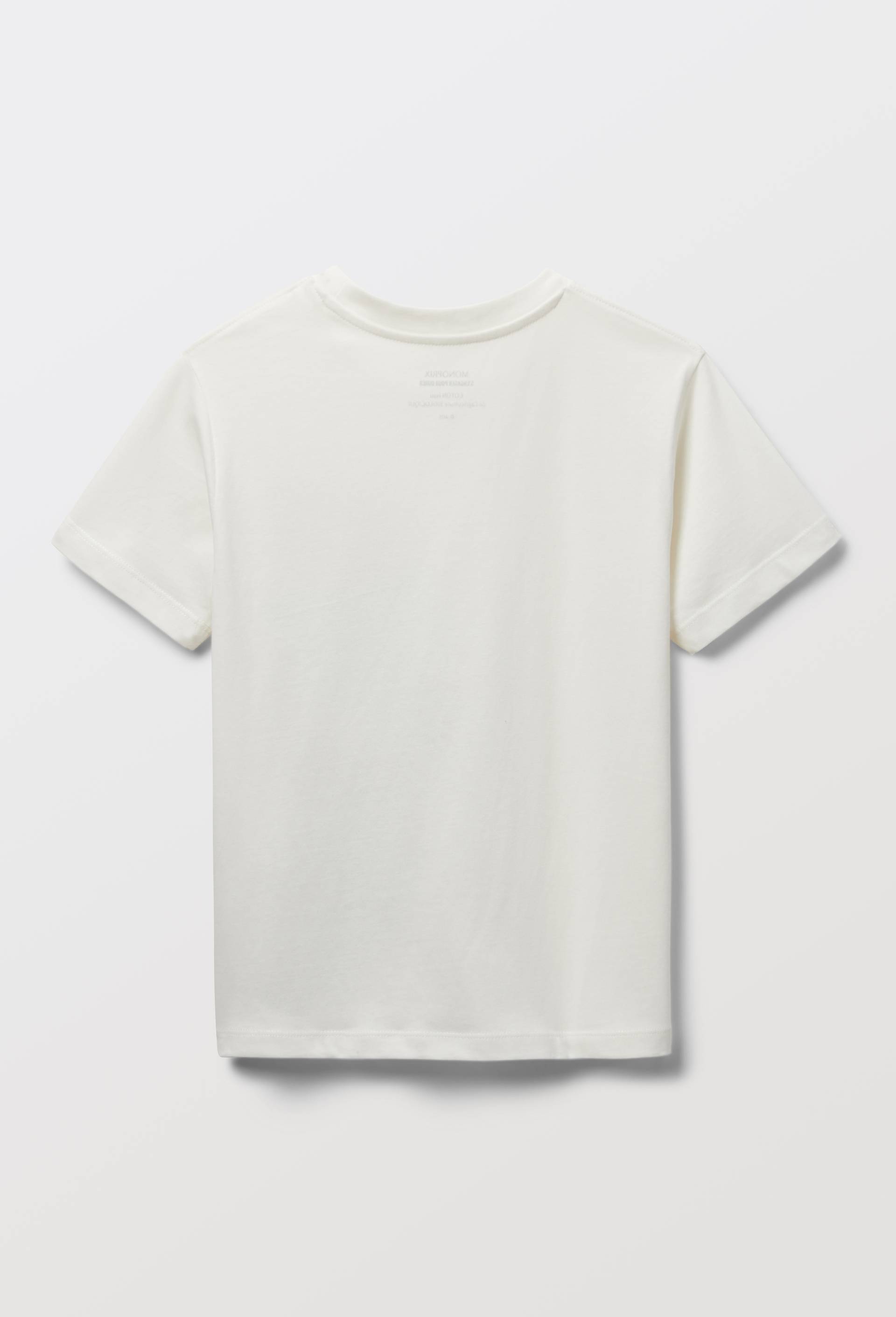 T-shirt manches courtes uni en coton BIO GOTS, Ecru, large image number 3