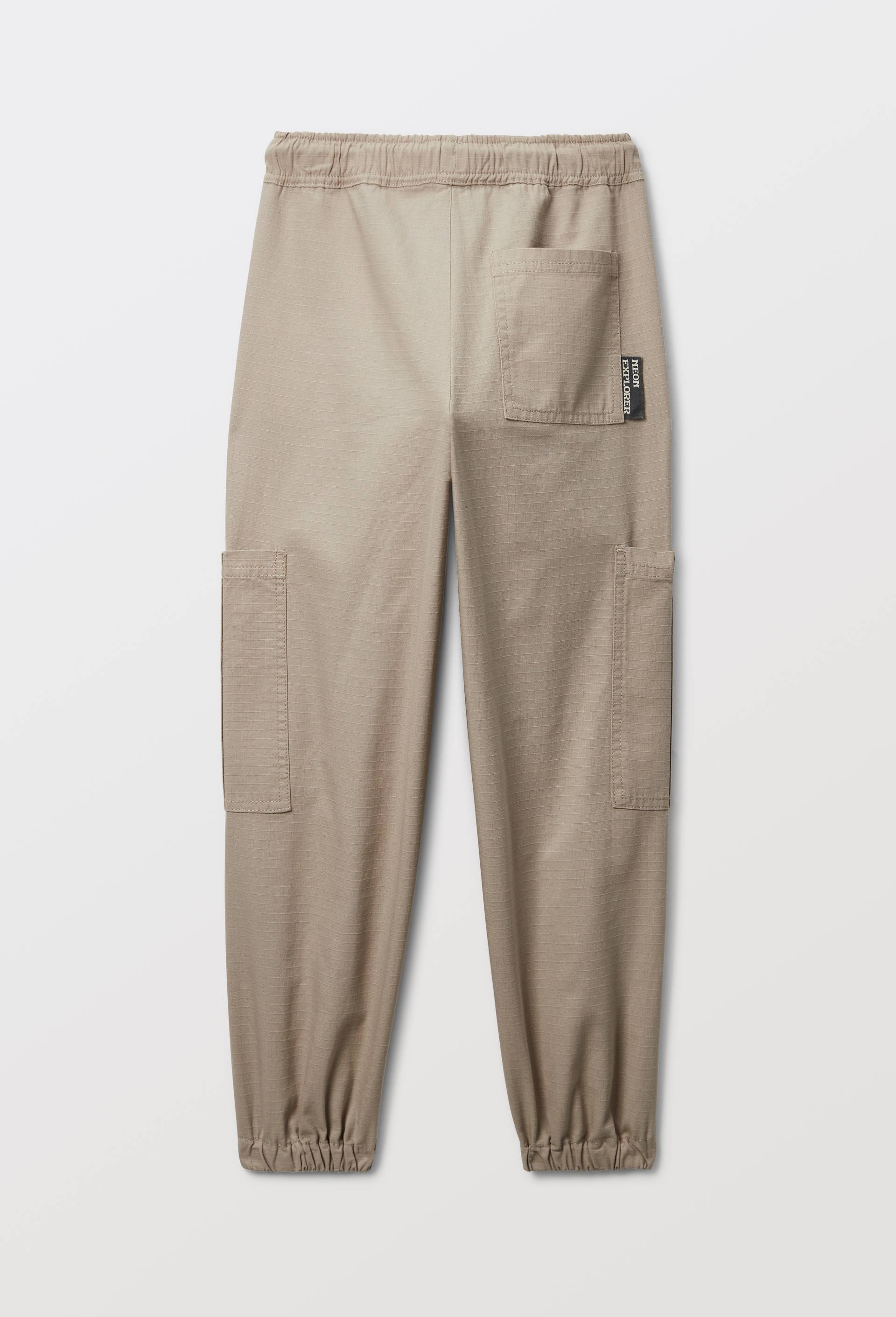 Jean cargo taille &eacute;lastiqu&eacute;e en coton, Beige, large image number 3.0