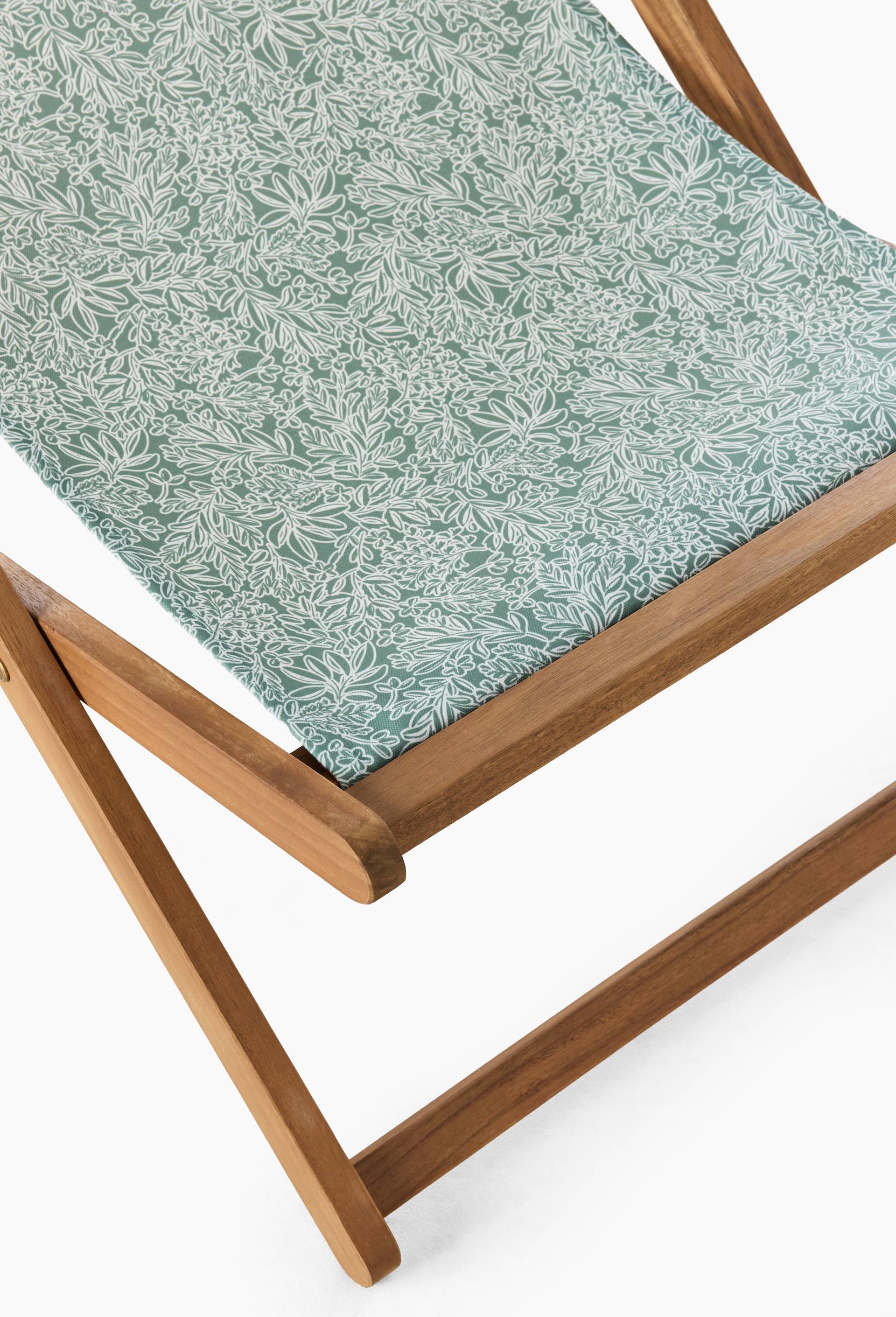 Chilienne, 57,5x97x80cm , en bois d'acacia et polyester, Vert, large image number 1.0