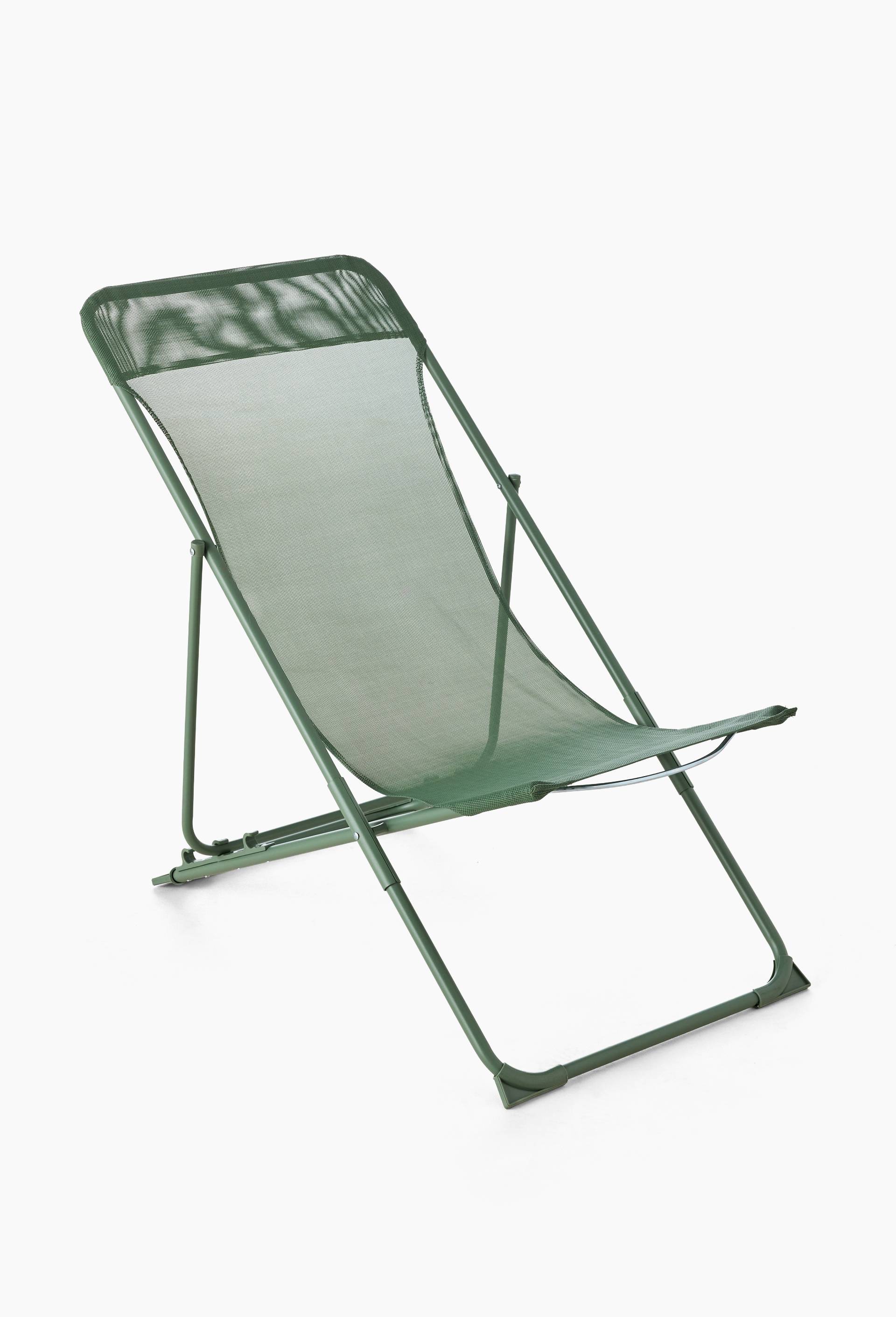 Transat pliable, 91,5x55x83cm, en textil&egrave;ne et acier, Vert, large image number 0