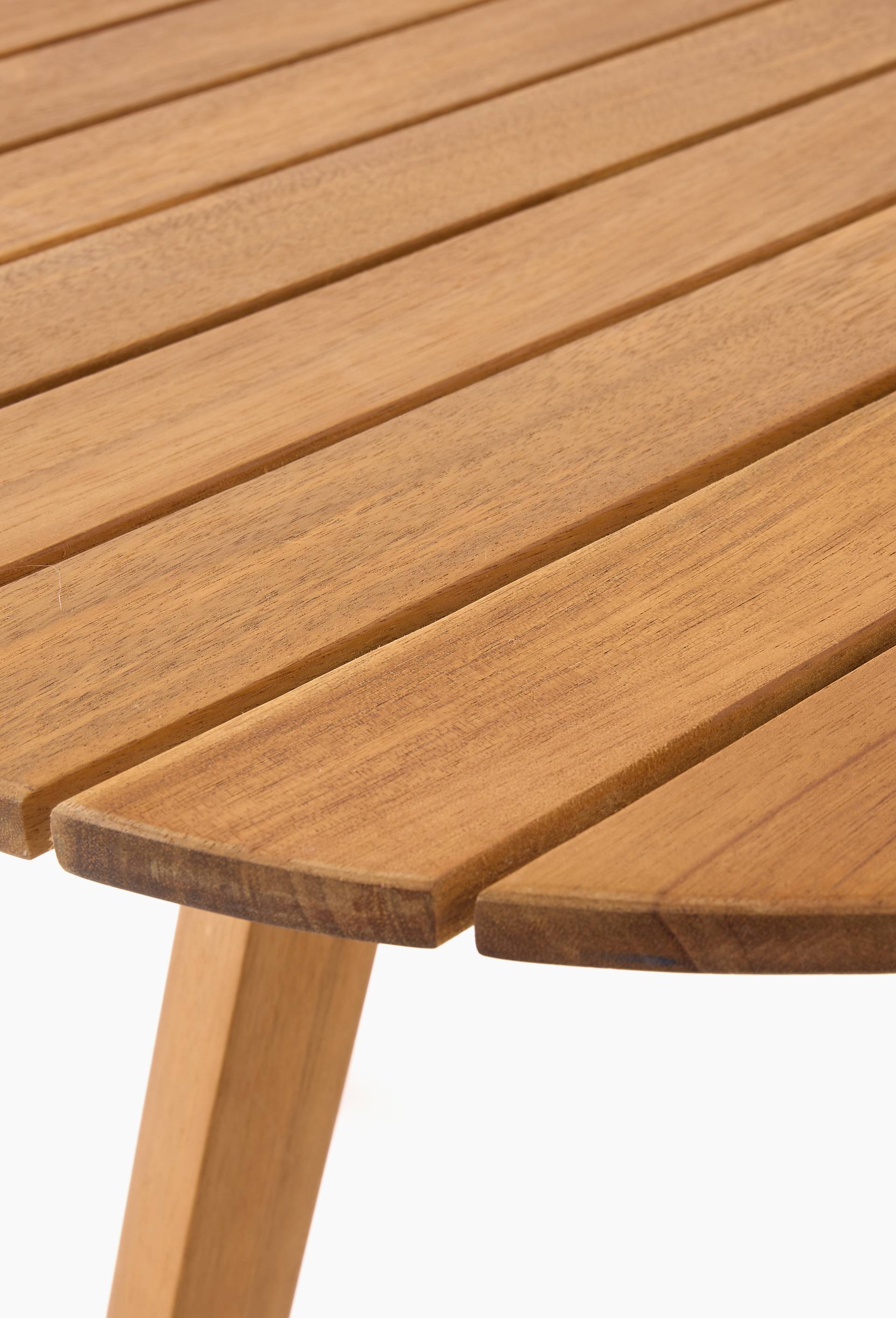Table basse ronde, 55xH40cm, en bois d'acacia, Beige clair, large image number 1